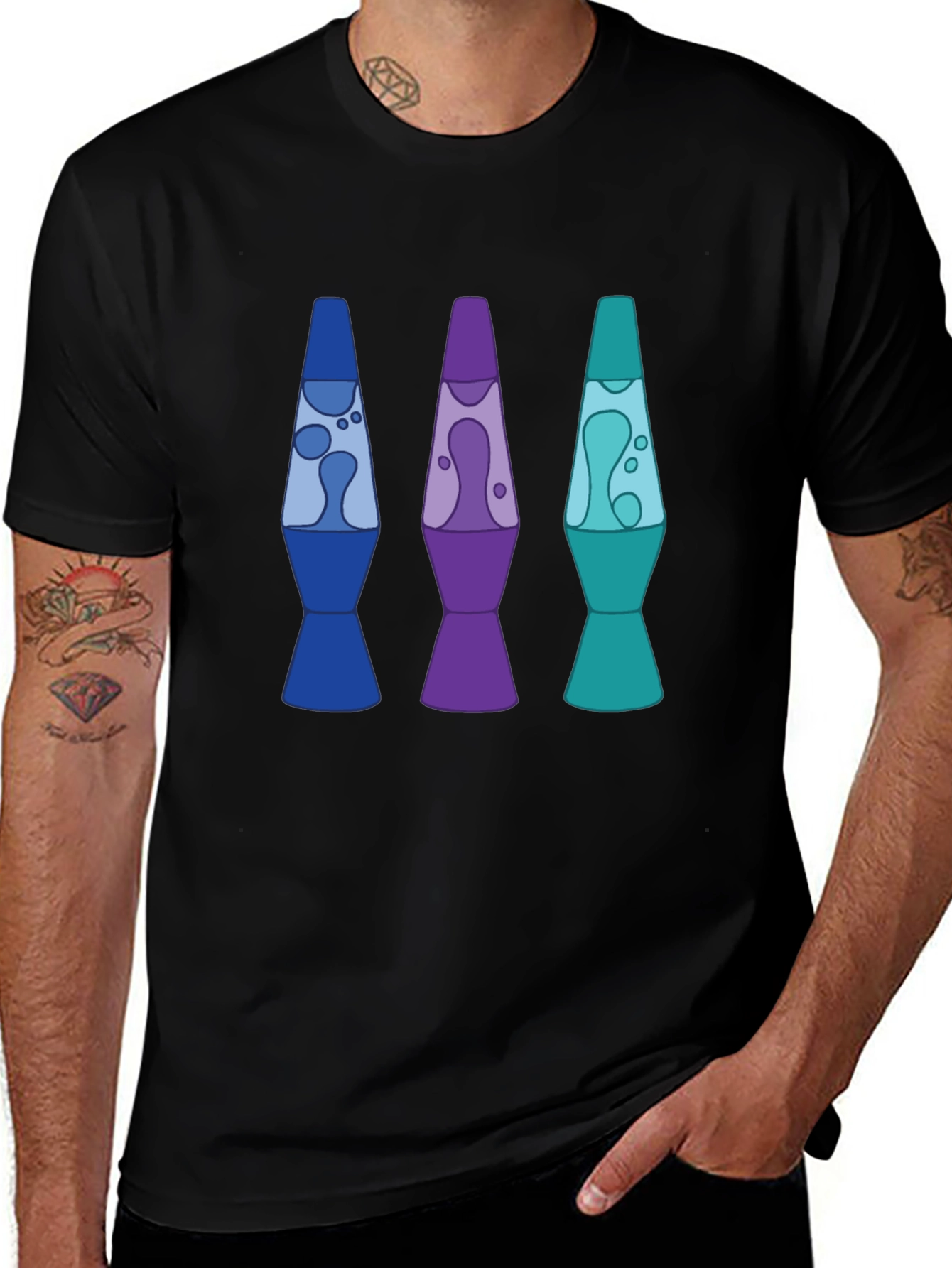 Retro Lava Lamp Graphic Tee - Mens Black T-Shirt
