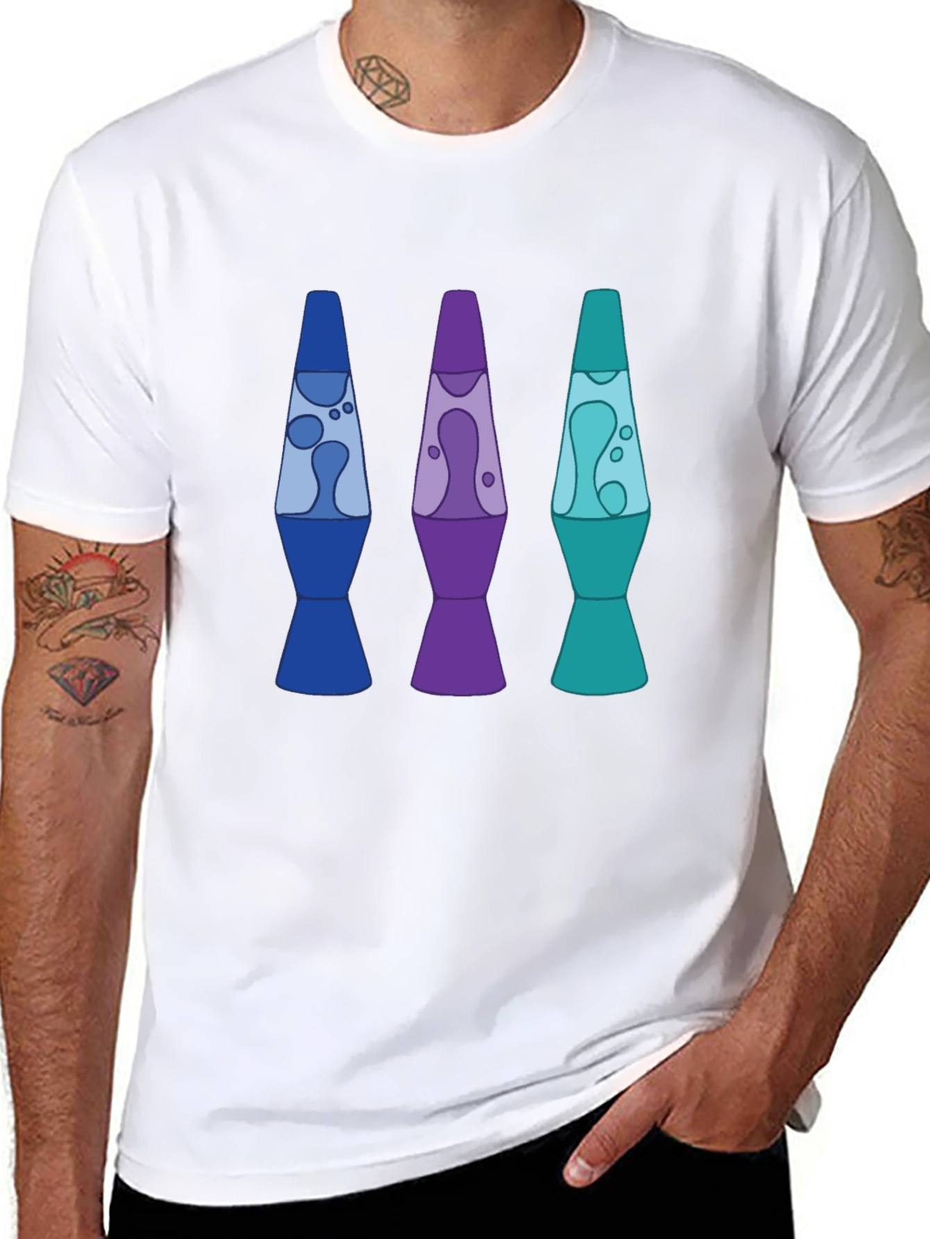 Retro Lava Lamp Graphic Tee - Mens Black T-Shirt