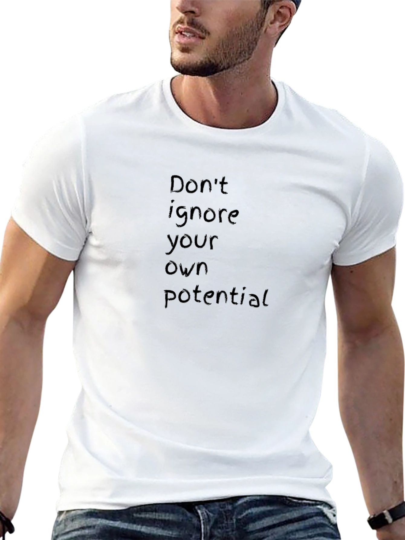 Motivational Black T-Shirt - Dont Ignore Your Potential