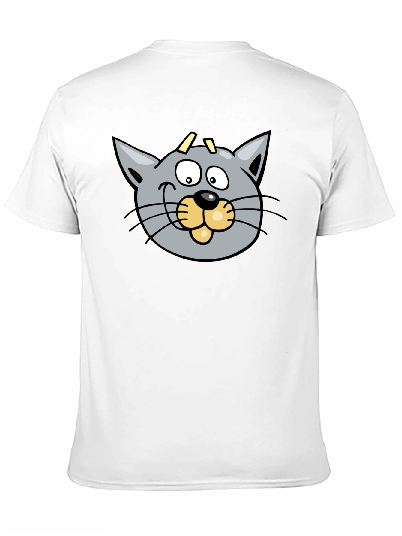 Cartoon Cat Graphic Black T-Shirt