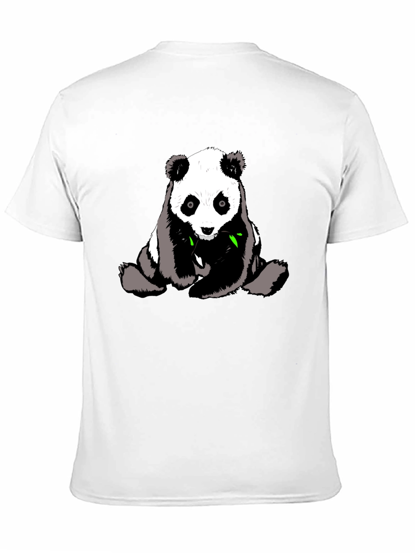 Cute Panda Graphic Tee - Black Cotton T-Shirt