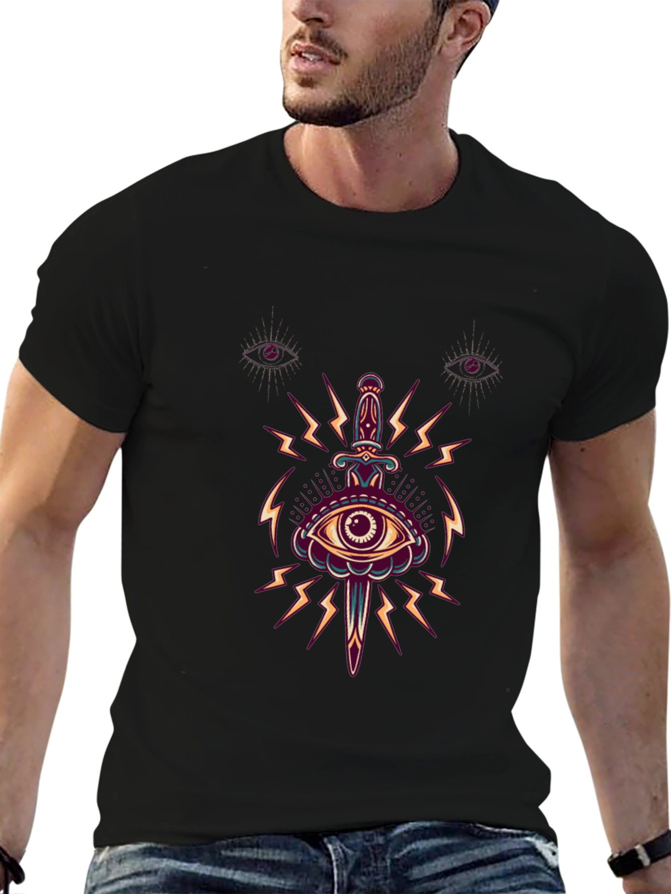 Eye & Dagger Graphic Tee - Edgy Style