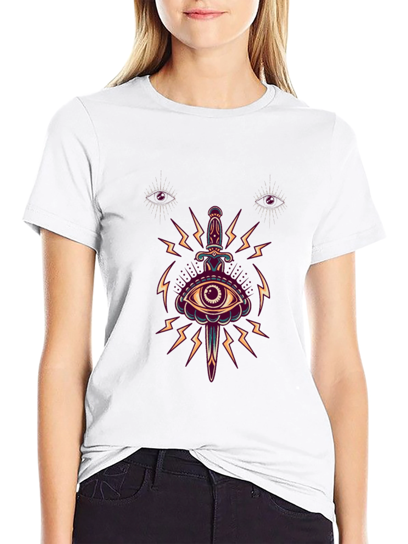 Eye & Dagger Graphic Tee - Edgy Style