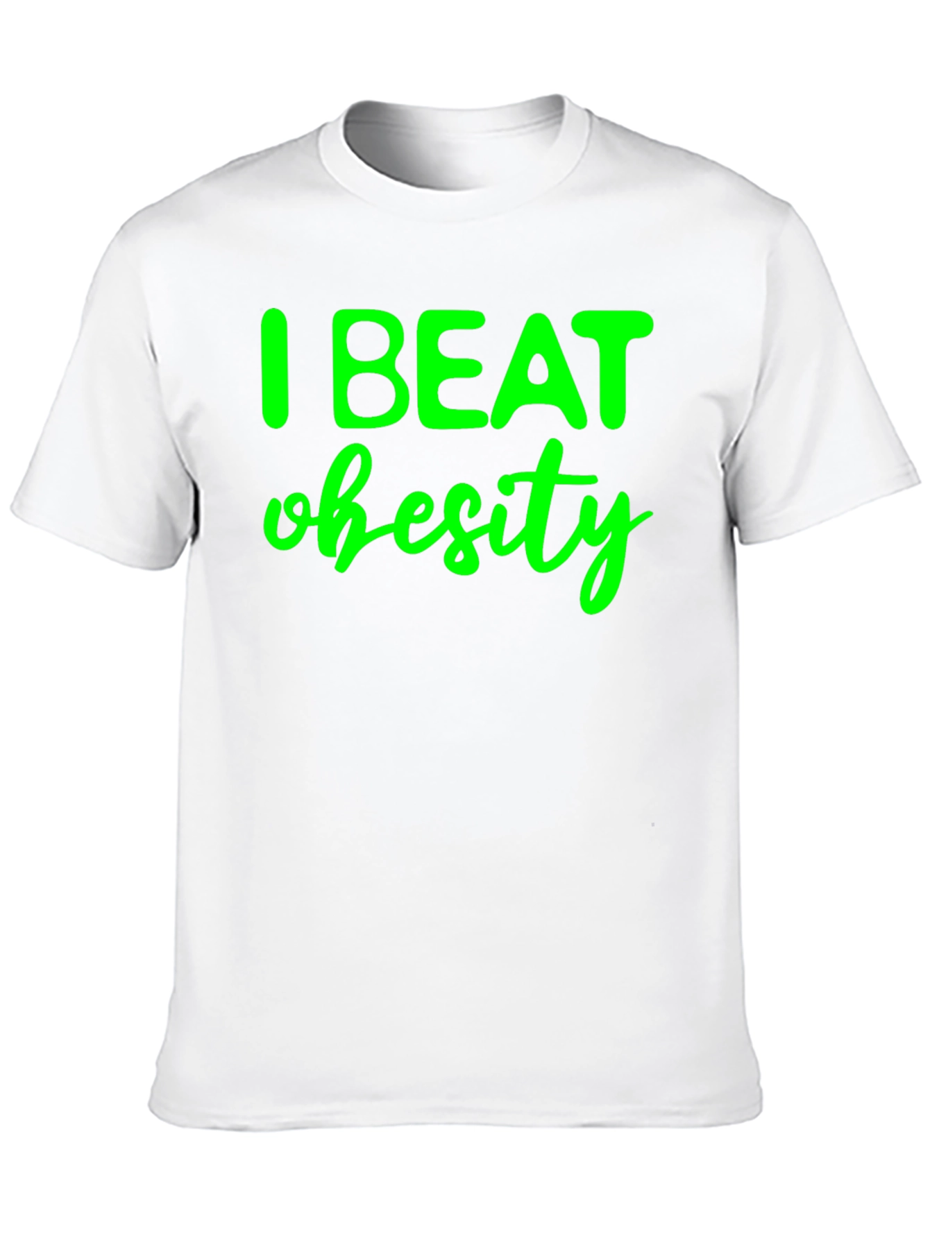 I Beat Obesity Black T-Shirt