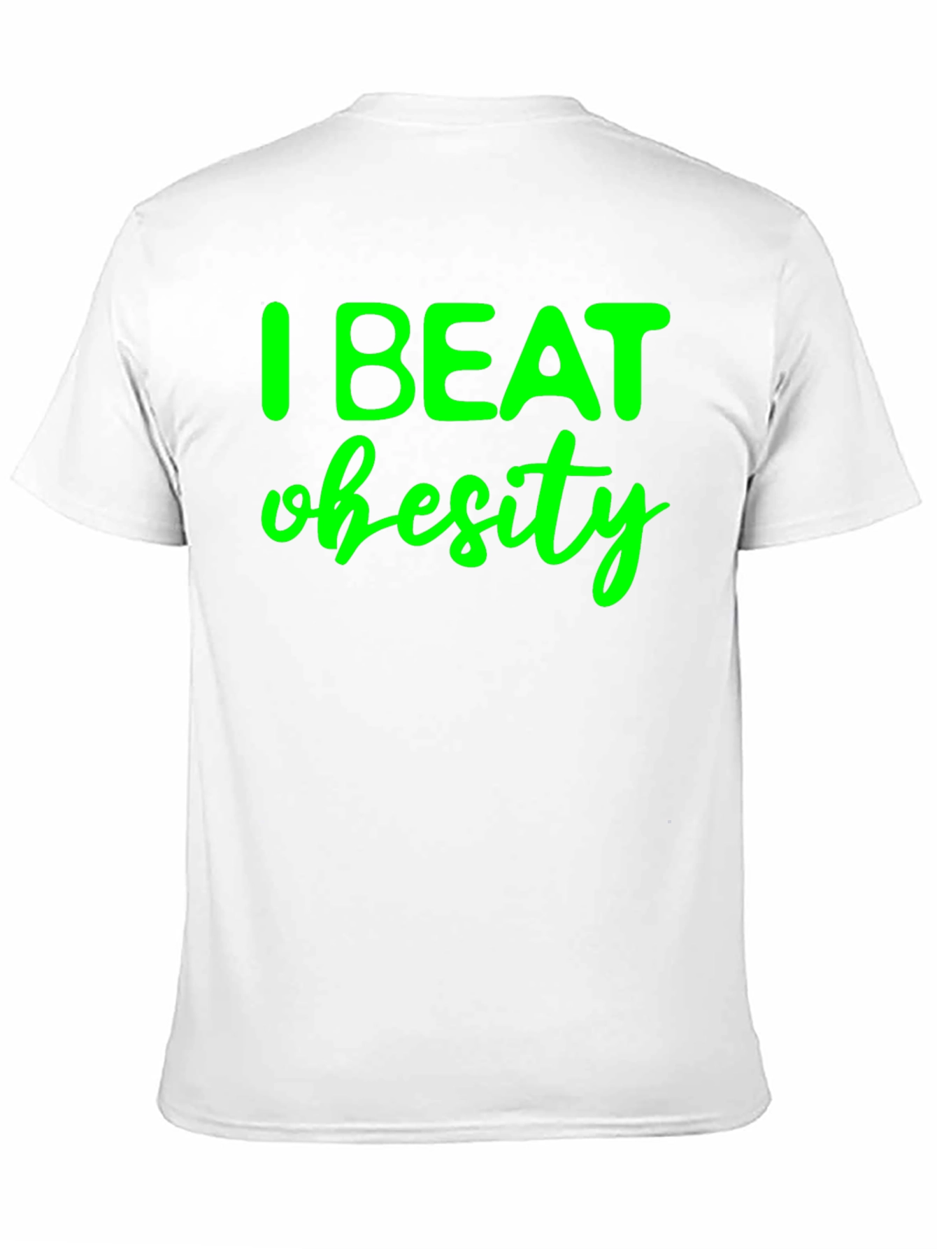 I Beat Obesity Black T-Shirt