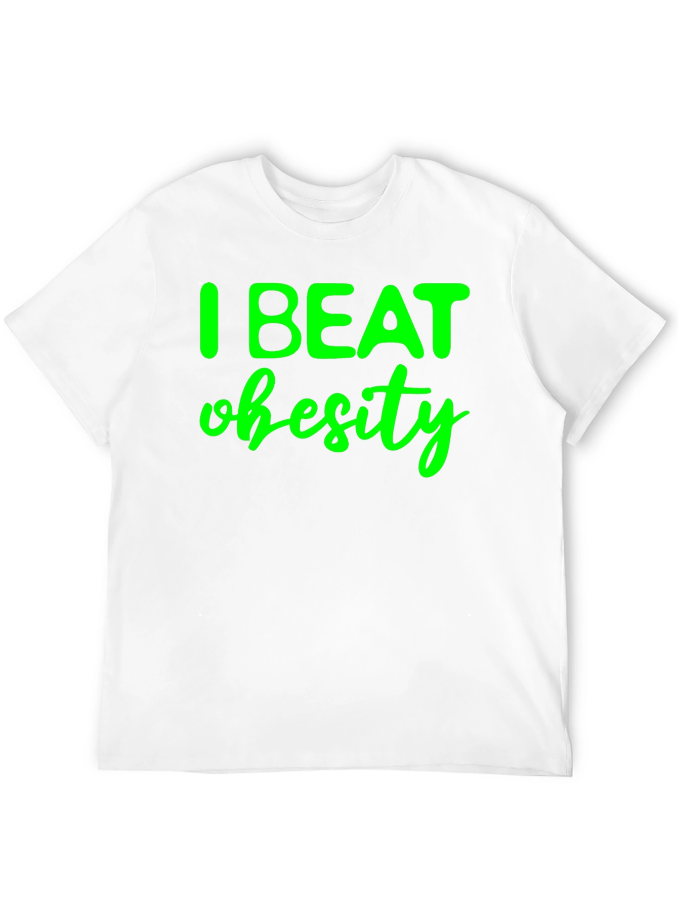 I Beat Obesity Black T-Shirt