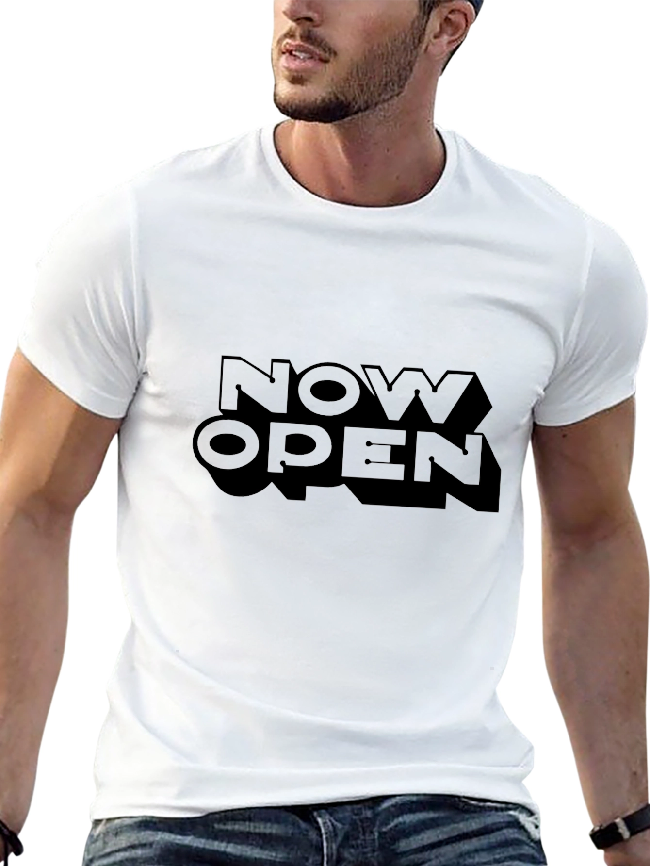 Now Open Black T-Shirt