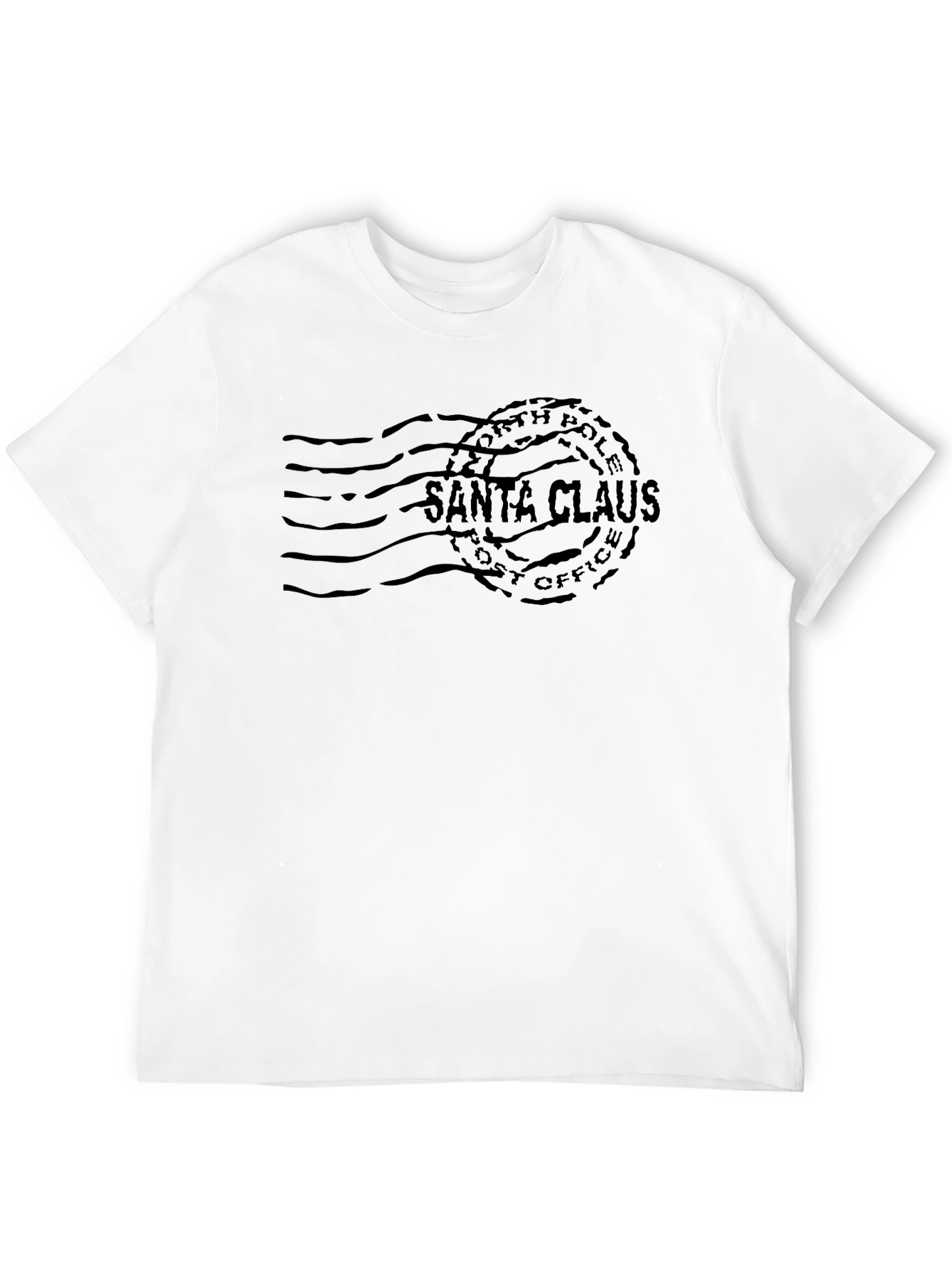 North Pole Santa Claus Post Office Black T-Shirt