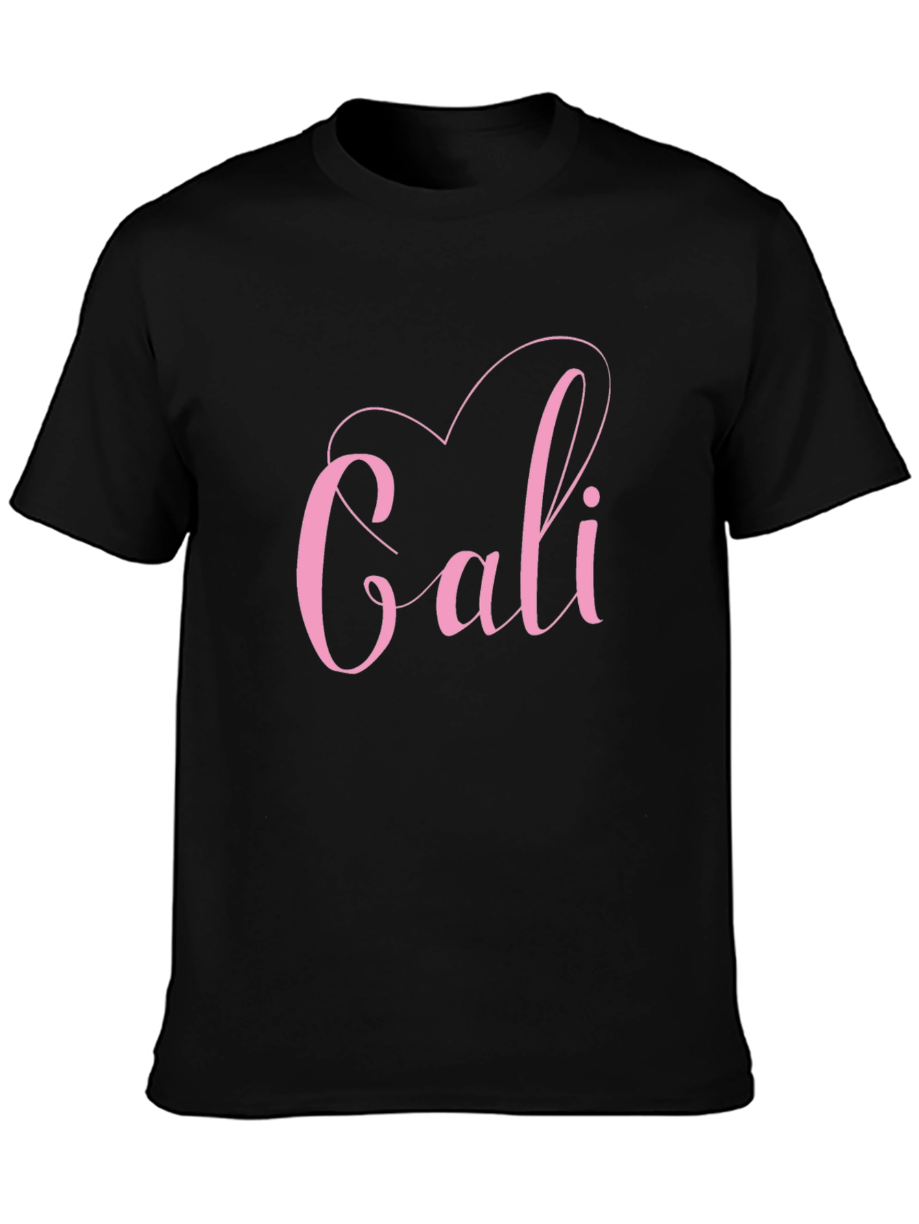 Stylish Cali Heart Graphic Tee - Trendy Black T-Shirt