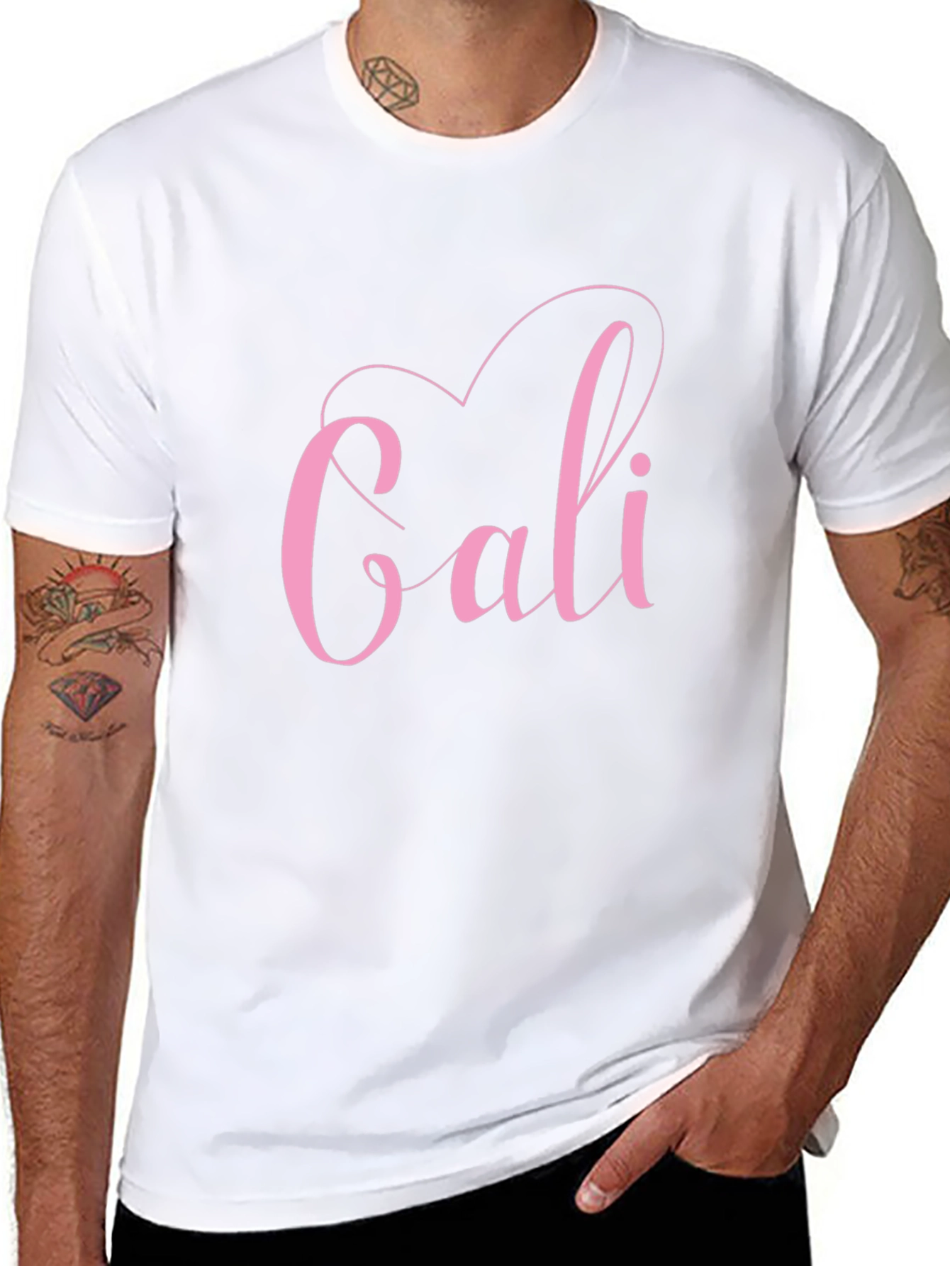 Stylish Cali Heart Graphic Tee - Trendy Black T-Shirt