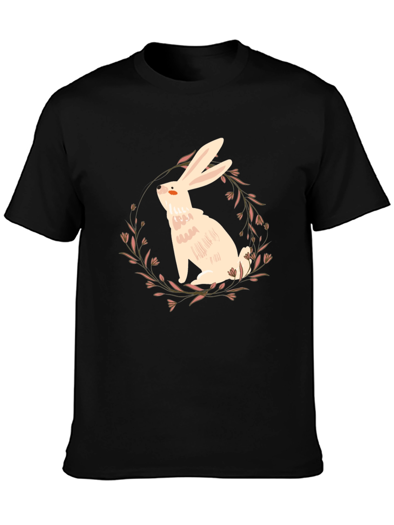 Rabbit Floral Wreath Graphic Tee