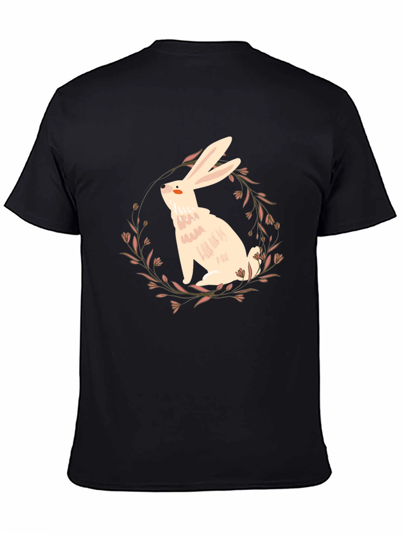 Rabbit Floral Wreath Graphic Tee