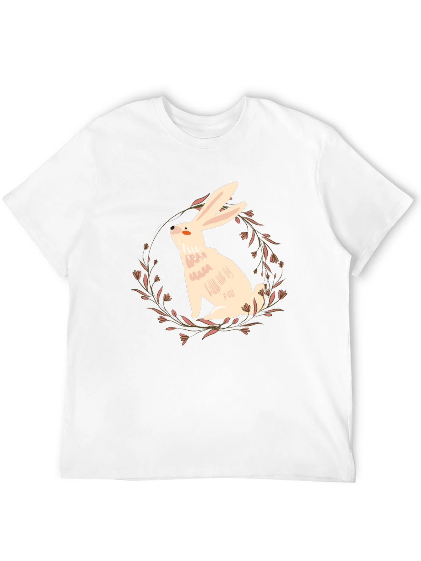 Rabbit Floral Wreath Graphic Tee