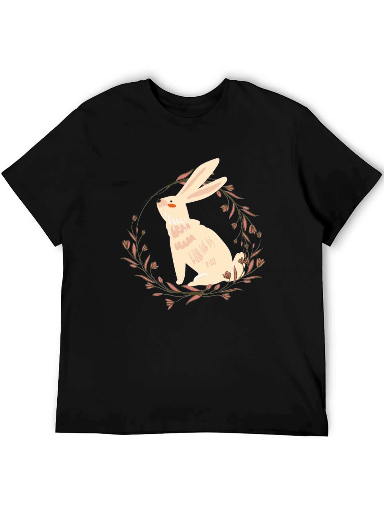 Rabbit Floral Wreath Graphic Tee