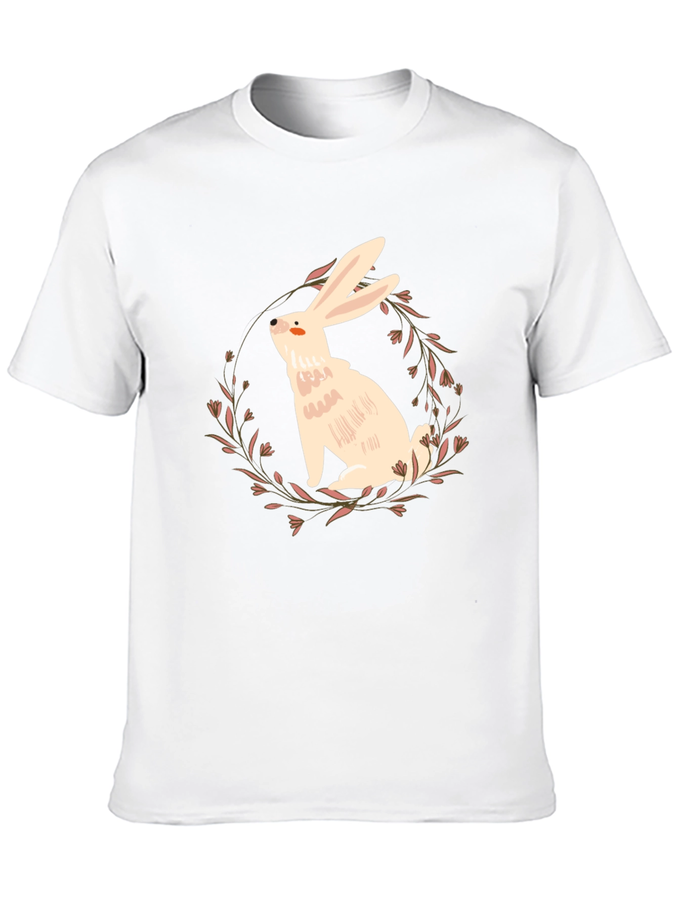 Rabbit Floral Wreath Graphic Tee