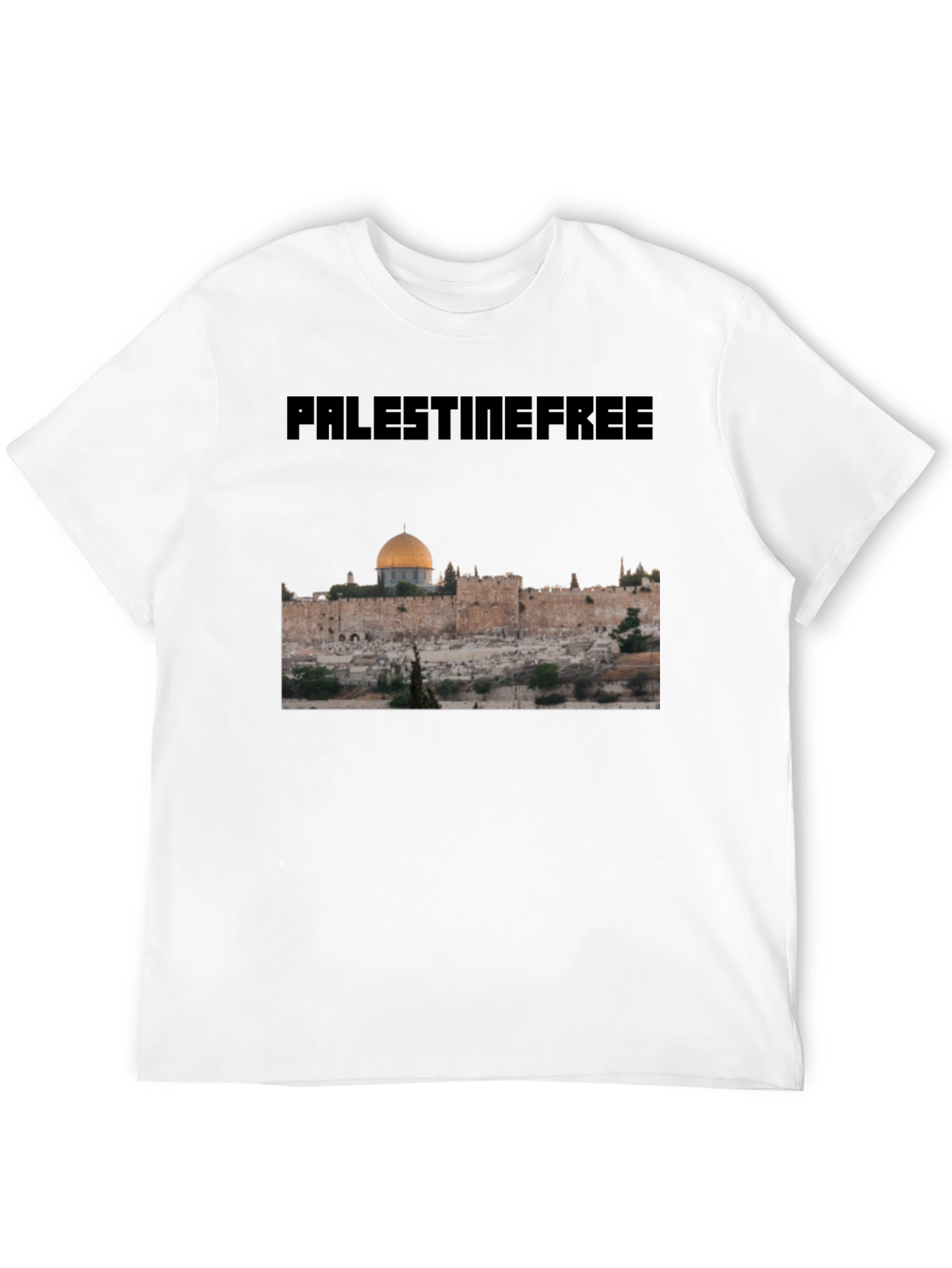 Palestine Free T-Shirt Gold Dome Graphic Political Statement Tee