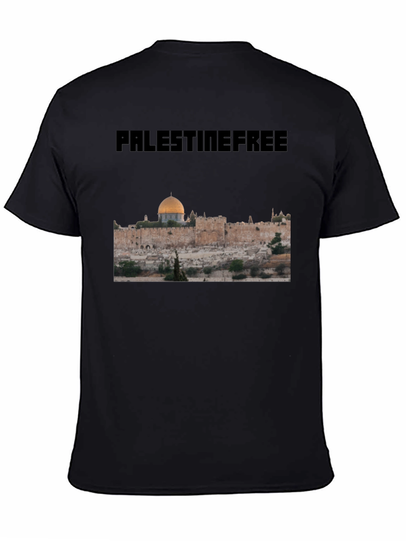Palestine Free T-Shirt Gold Dome Graphic Political Statement Tee