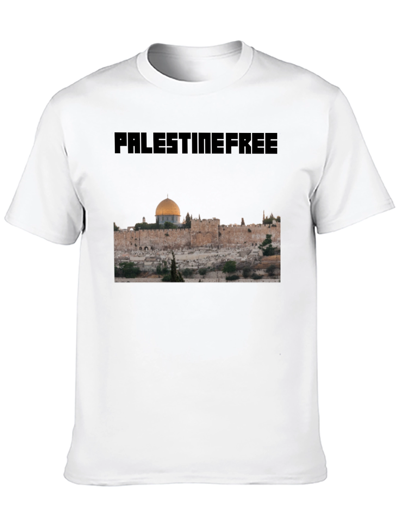 Palestine Free T-Shirt Gold Dome Graphic Political Statement Tee