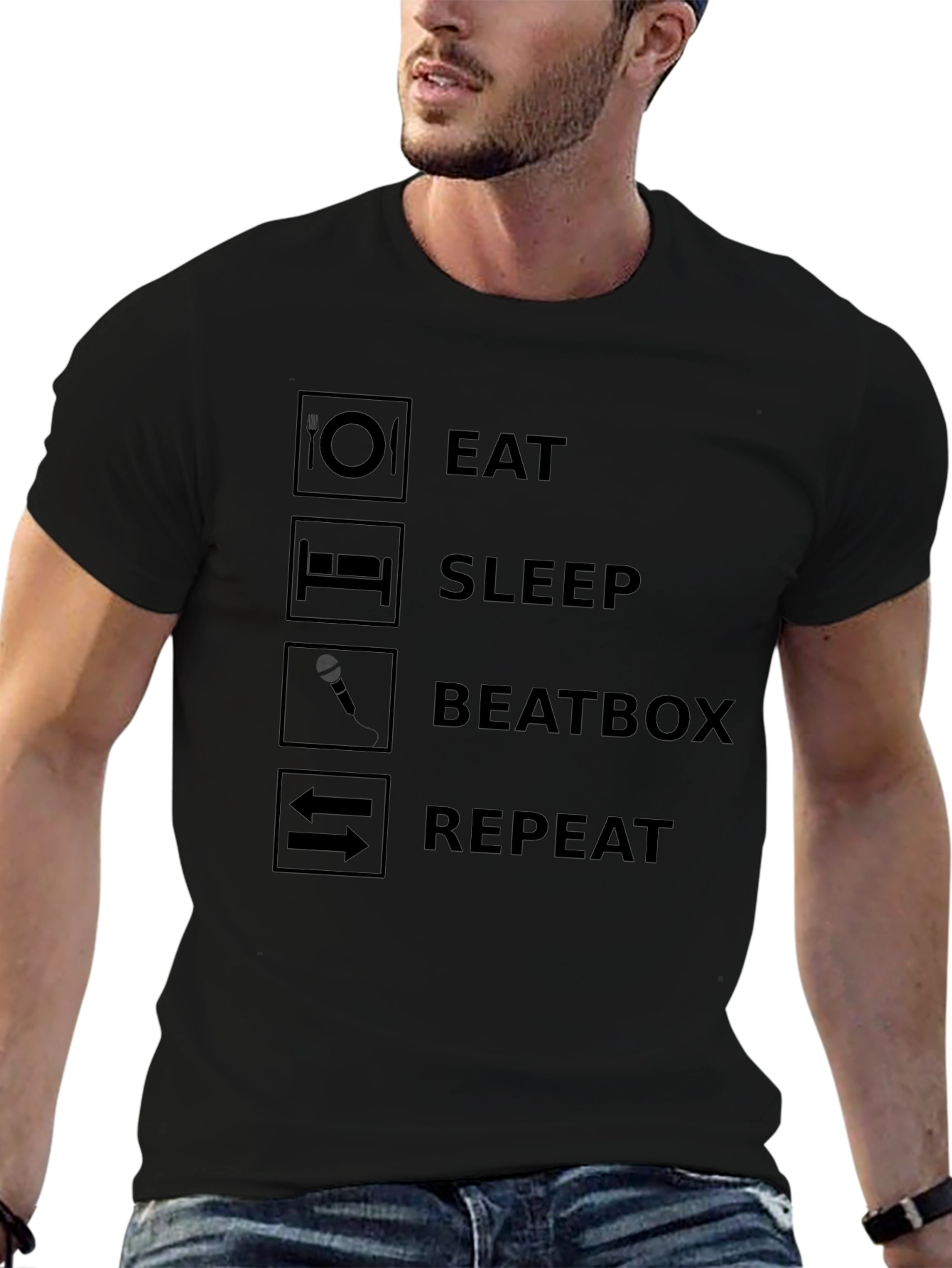 Eat Sleep Beatbox Repeat Graphic Tee