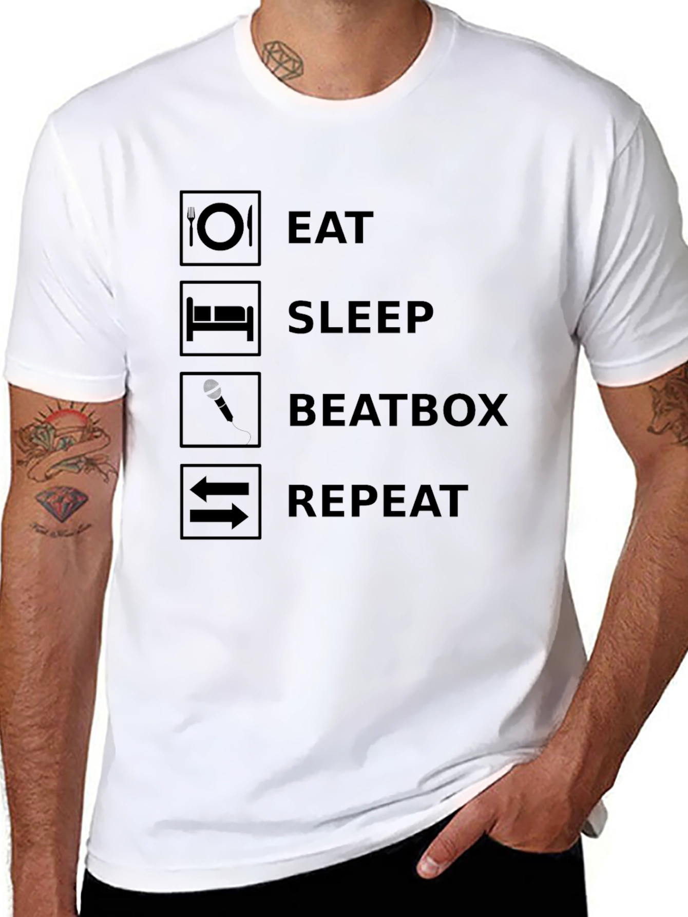 Eat Sleep Beatbox Repeat Graphic Tee