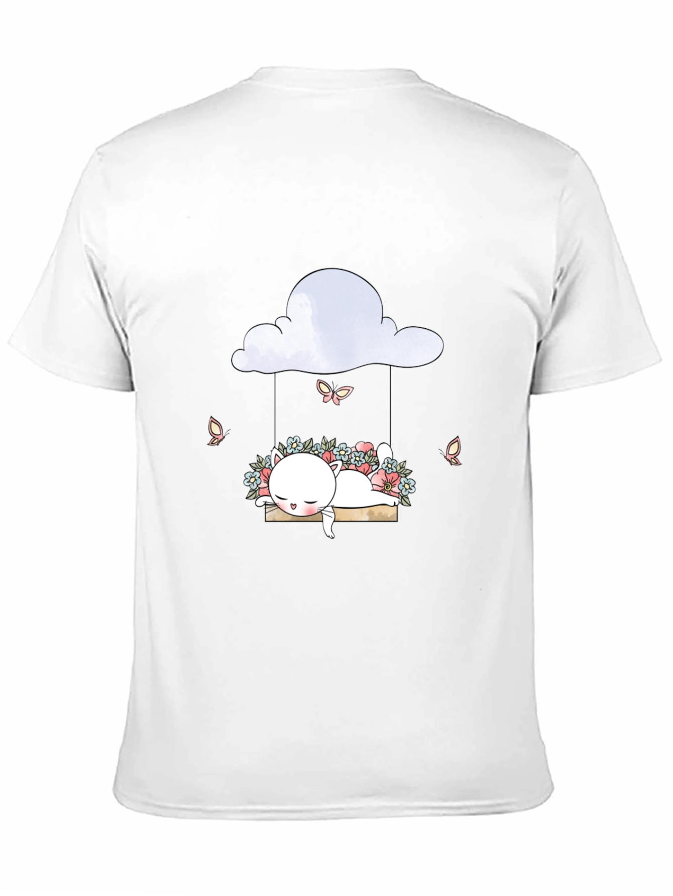 Cute Cat on Cloud Swing Graphic Tee