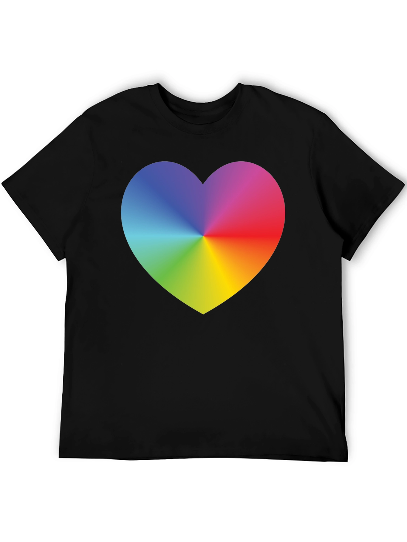 Rainbow Heart Graphic Tee - Mens Black T-Shirt