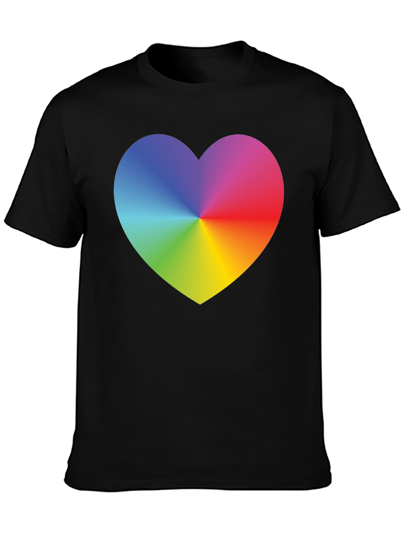 Rainbow Heart Graphic Tee - Mens Black T-Shirt