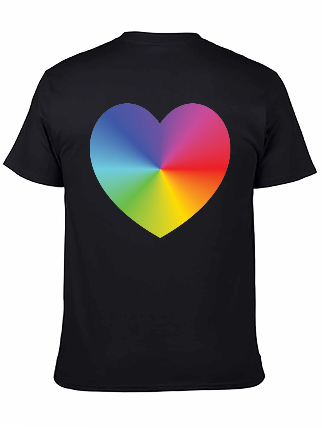 Rainbow Heart Graphic Tee - Mens Black T-Shirt