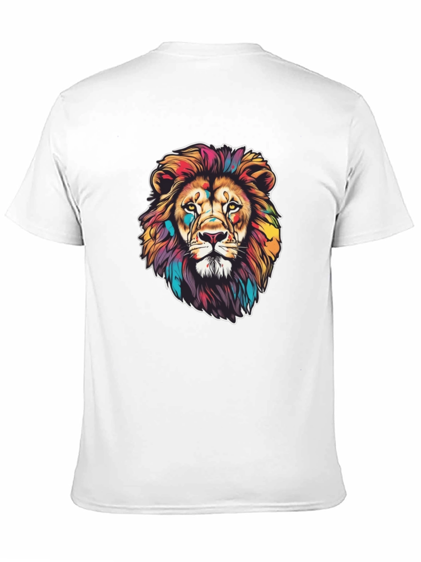 Vibrant Lion Graphic Black T-Shirt
