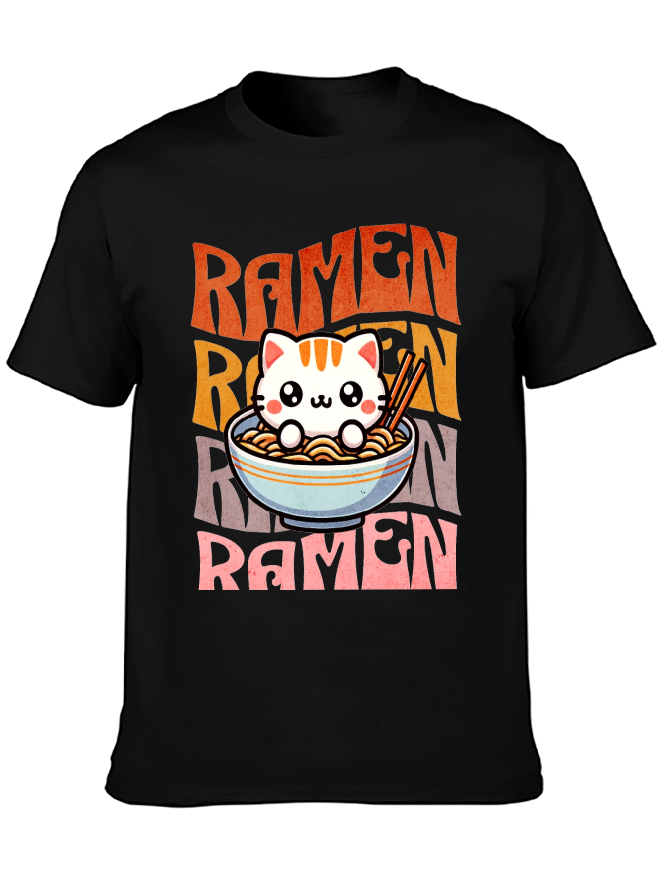 Cute Ramen Cat Graphic Tee - Unisex
