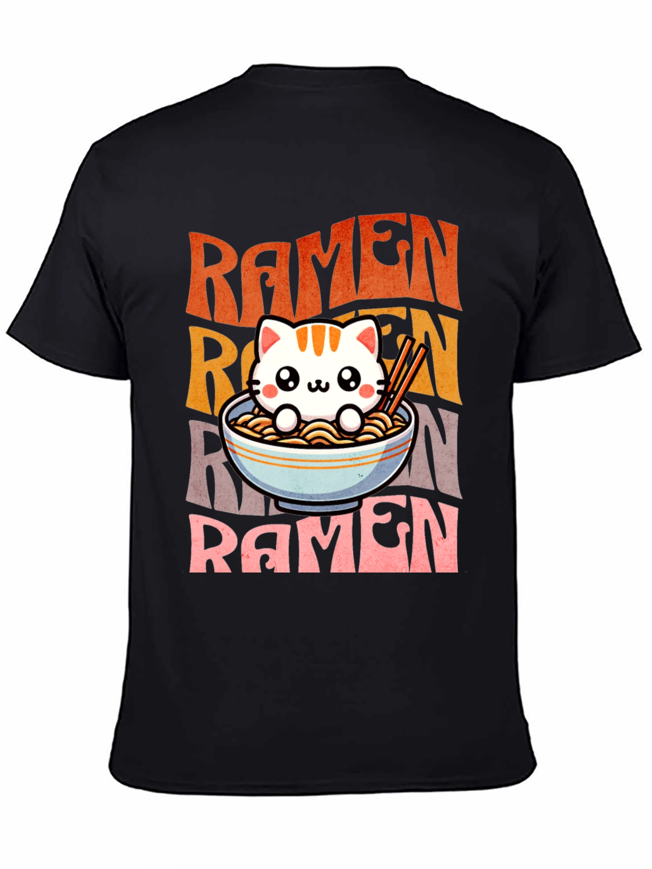 Cute Ramen Cat Graphic Tee - Unisex