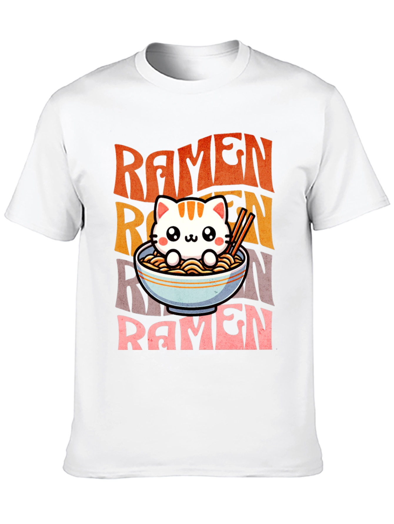 Cute Ramen Cat Graphic Tee - Unisex