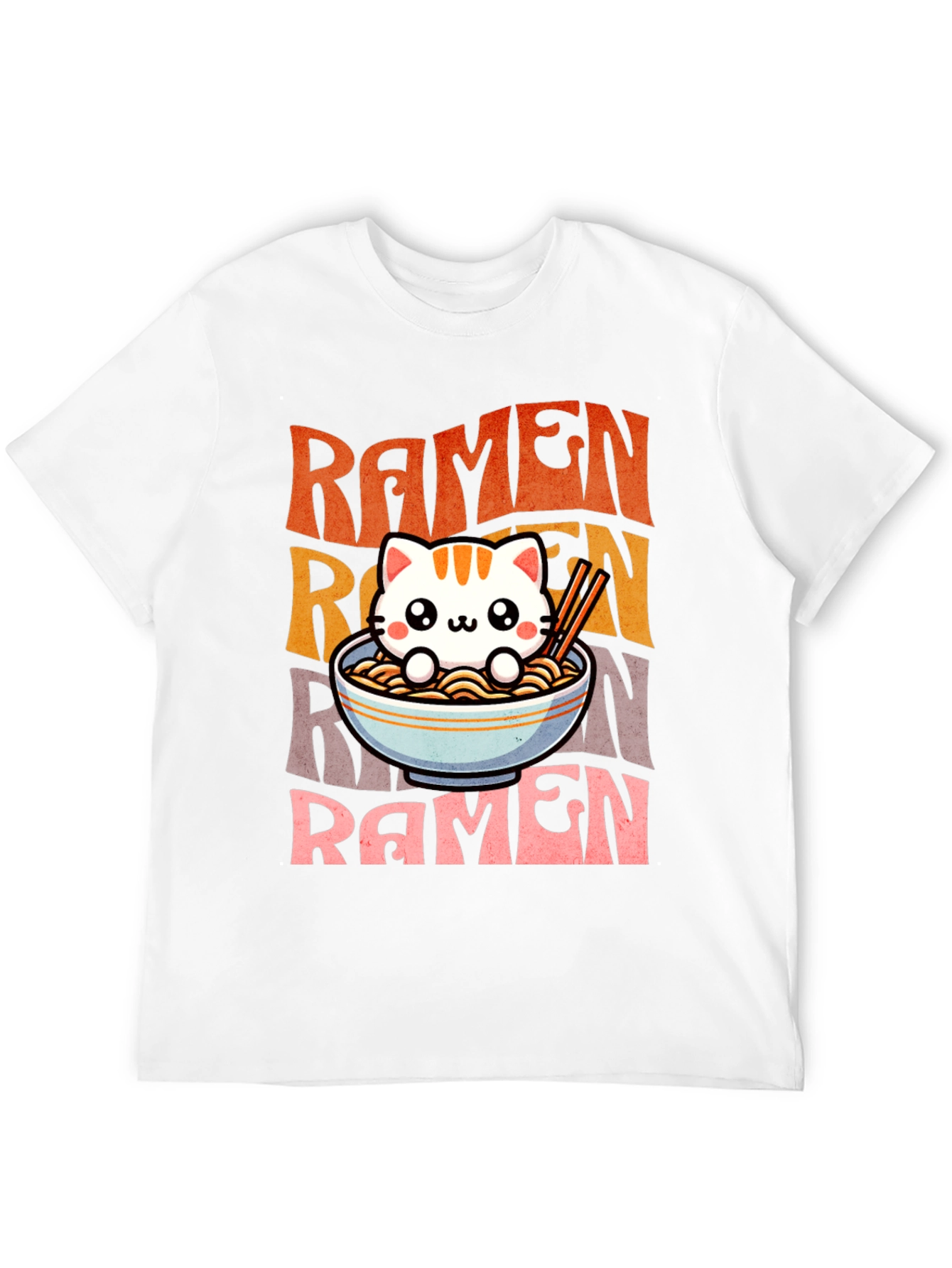 Cute Ramen Cat Graphic Tee - Unisex