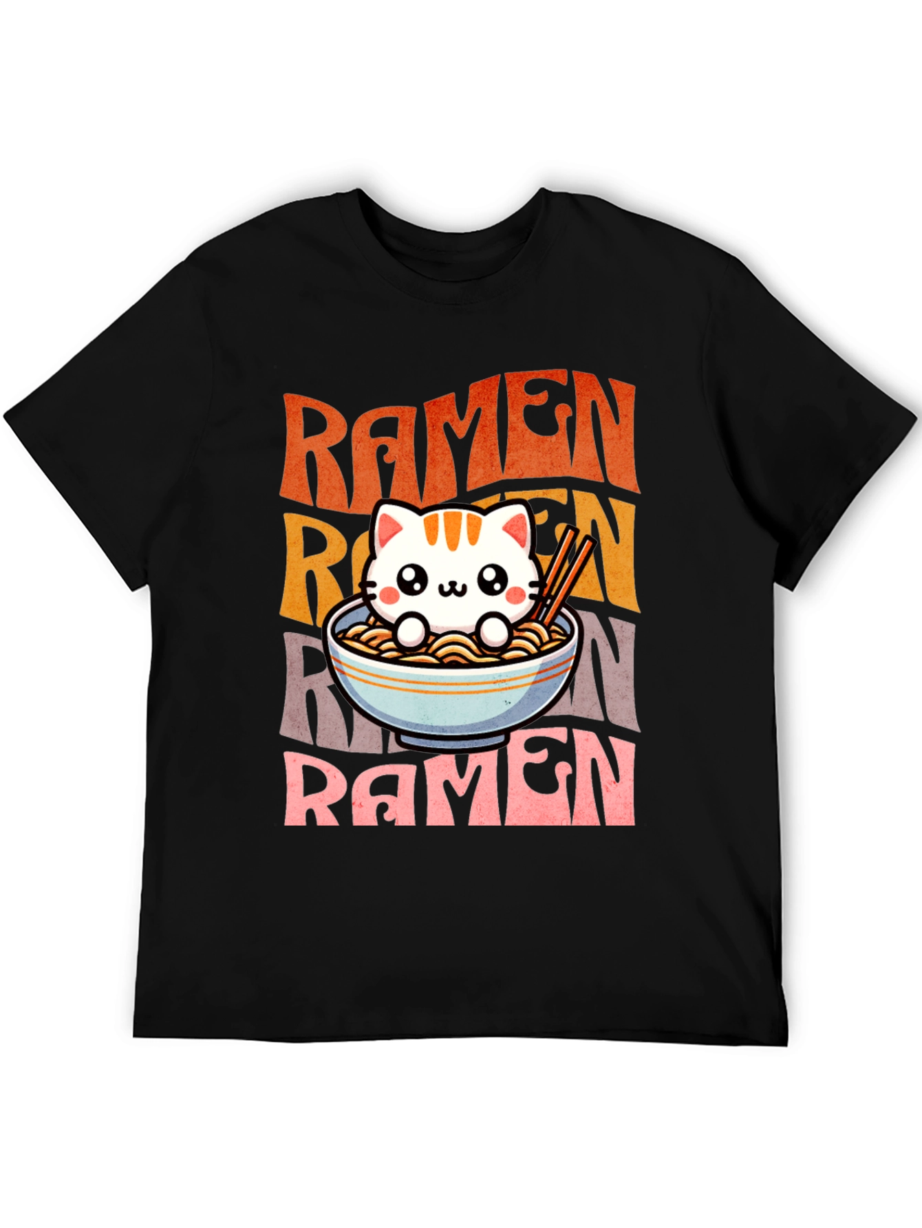 Cute Ramen Cat Graphic Tee - Unisex