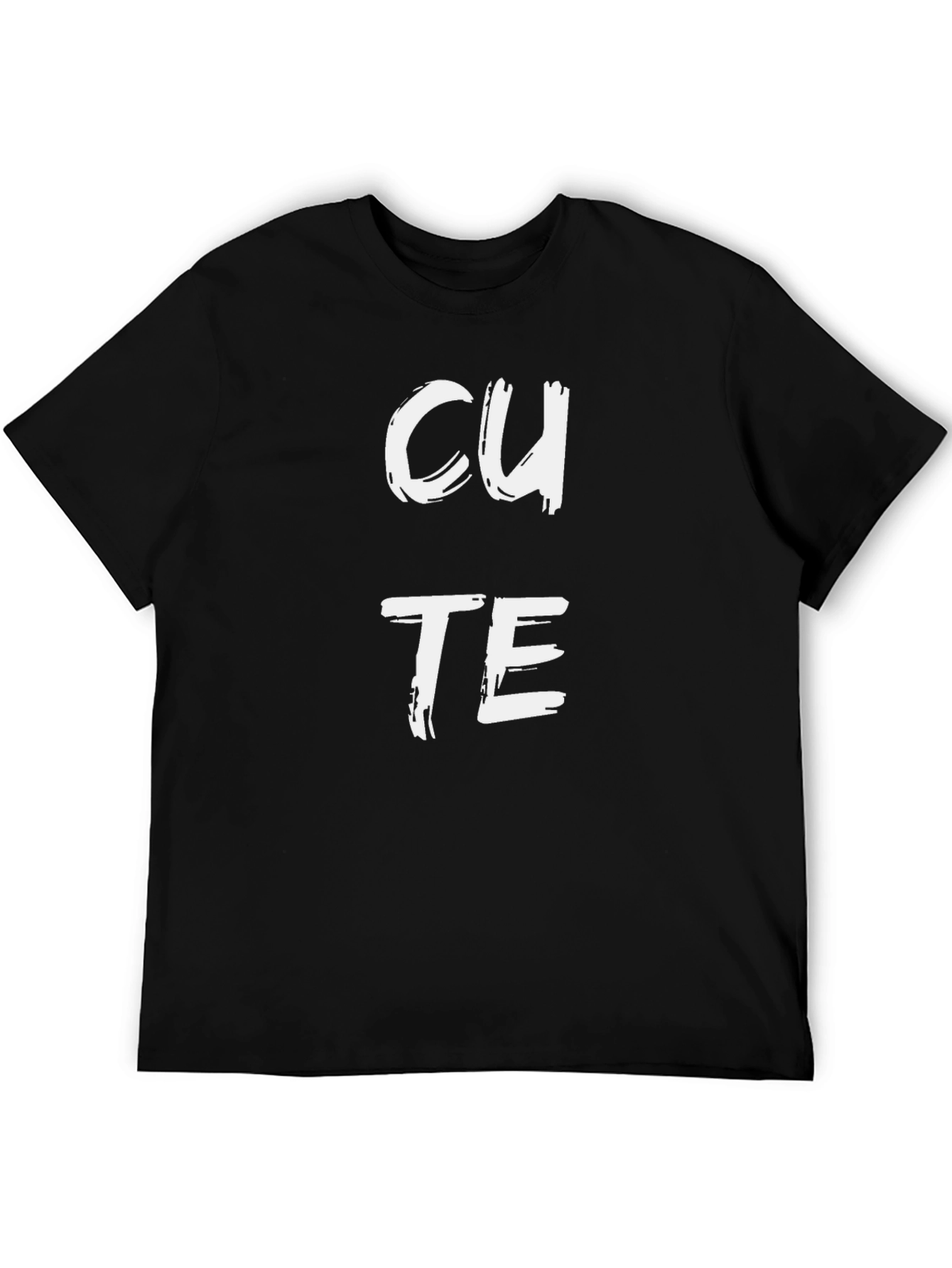 CUTE Graphic Print Black T-Shirt for Men