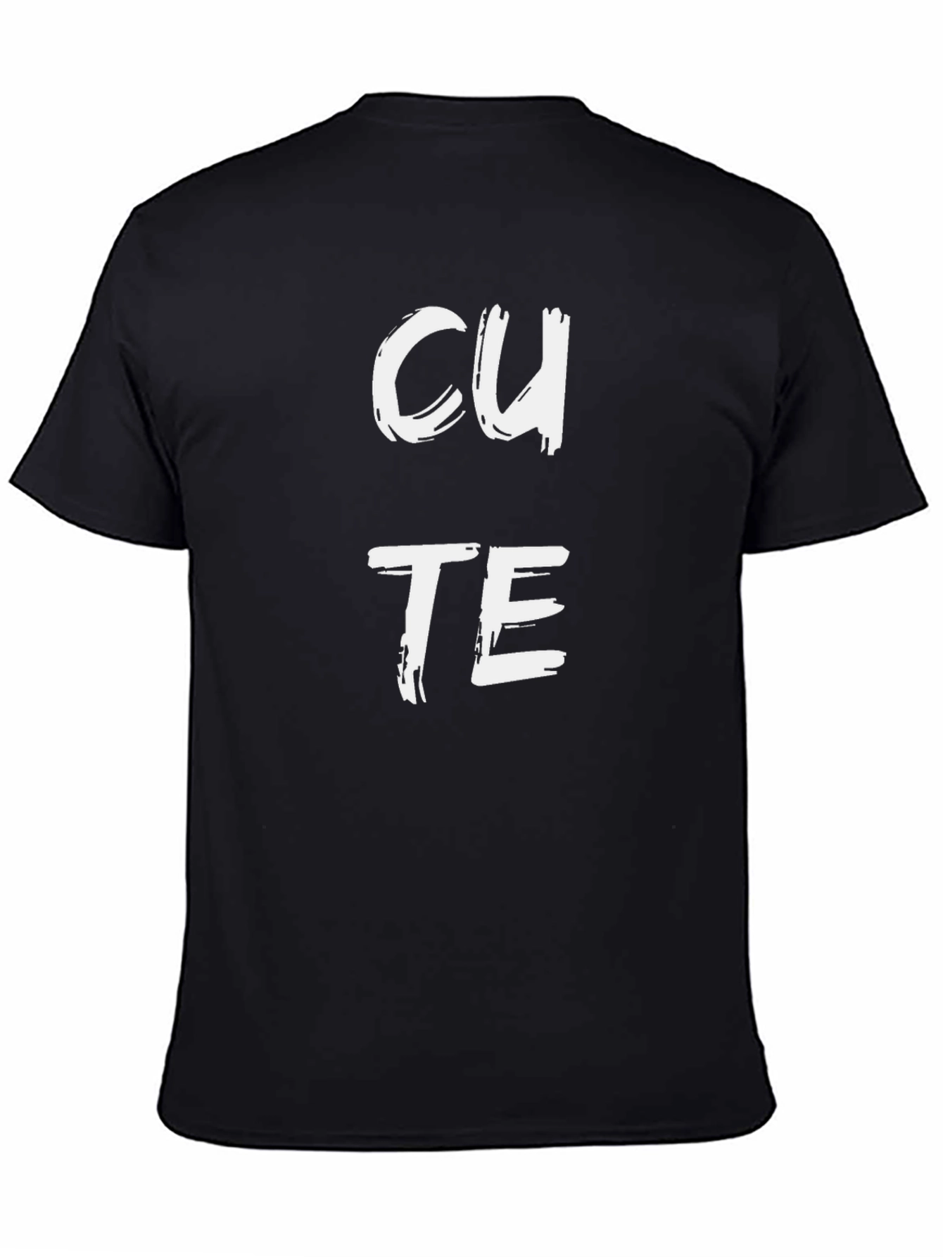 CUTE Graphic Print Black T-Shirt for Men