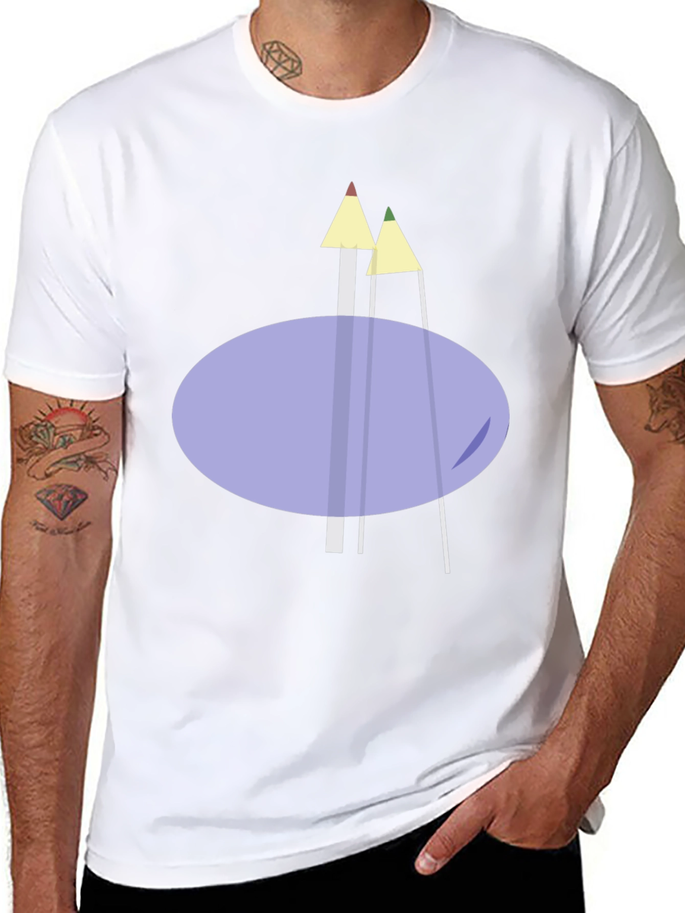 Modern Graphic T-Shirt - Abstract Pencil Design