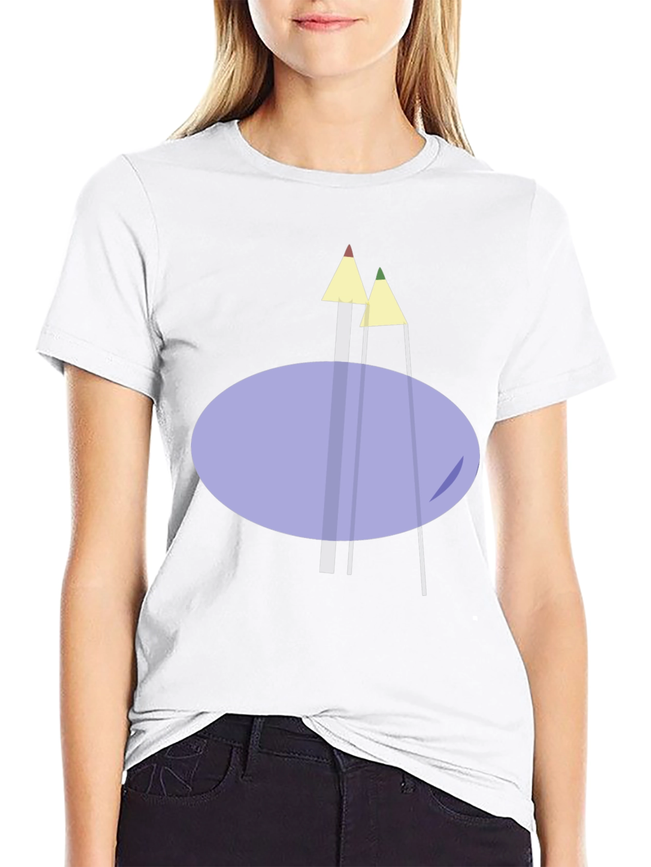 Modern Graphic T-Shirt - Abstract Pencil Design