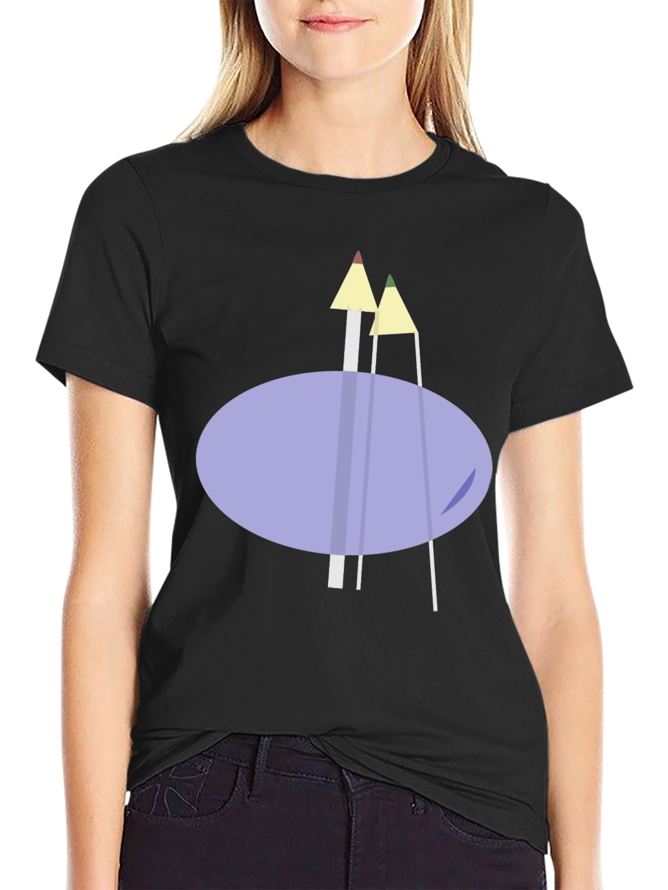 Modern Graphic T-Shirt - Abstract Pencil Design
