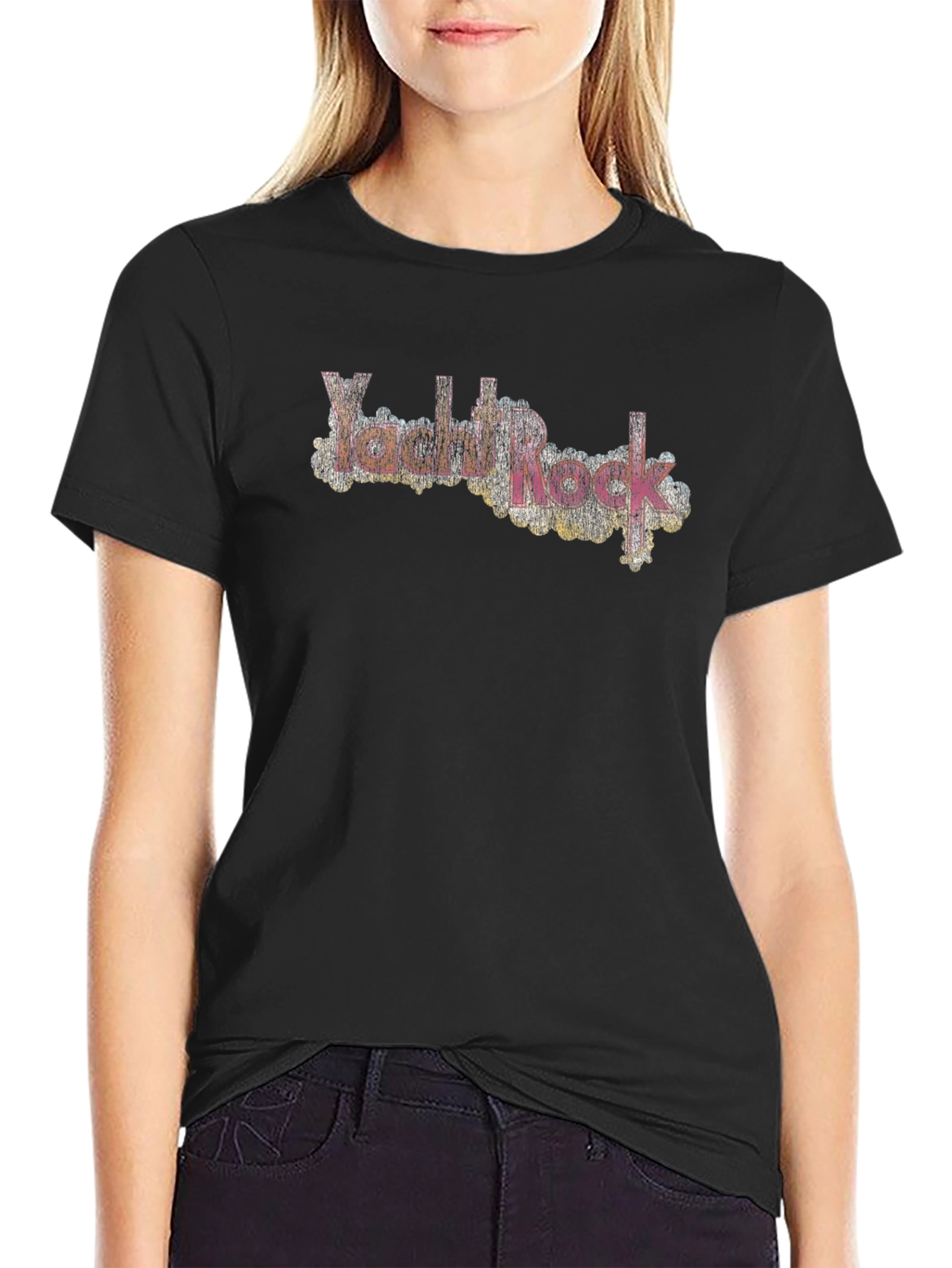 Retro Yacht Rock T-Shirt - Black Crew Neck Tee