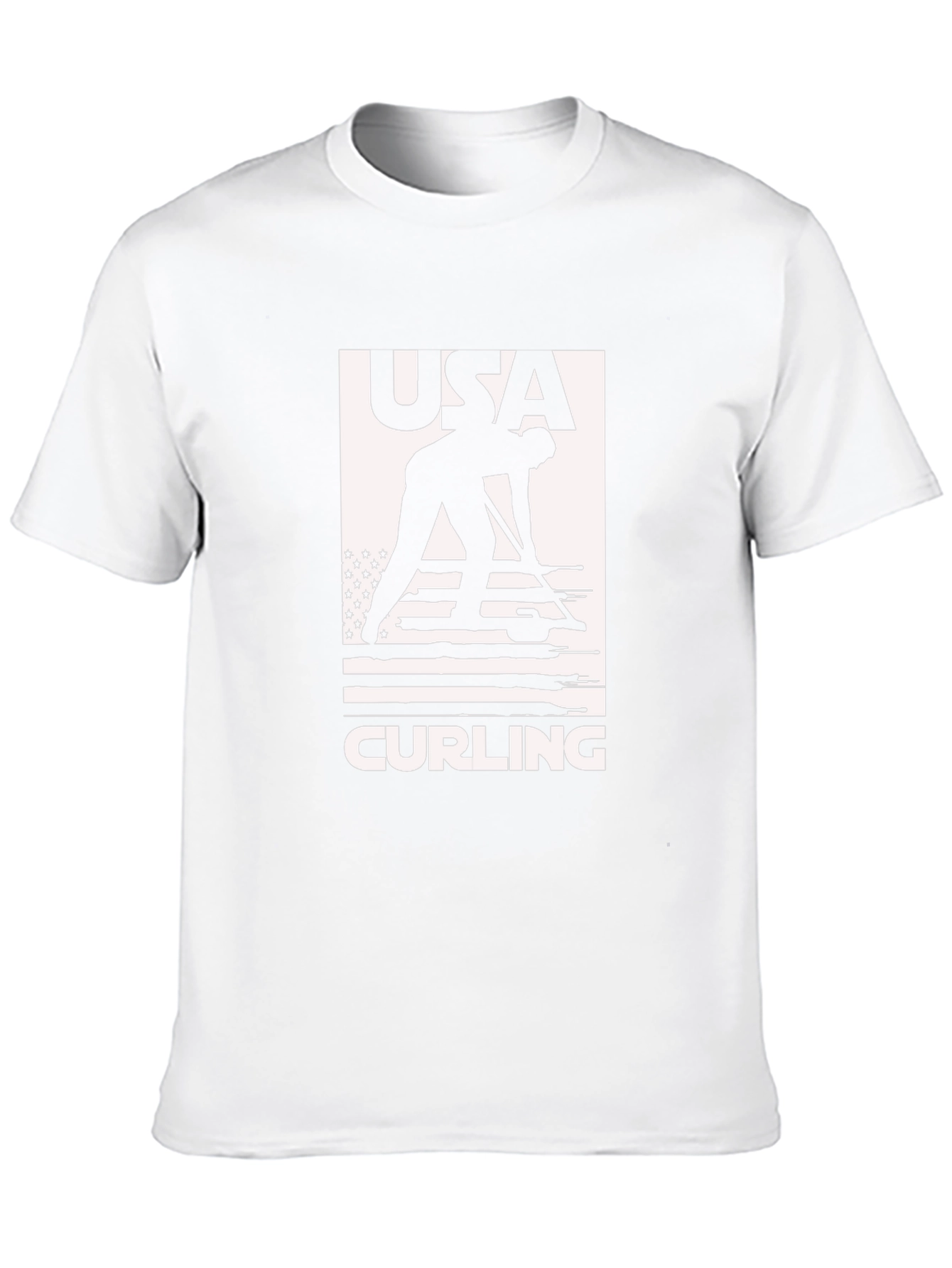 USA Curling Graphic Tee - Black