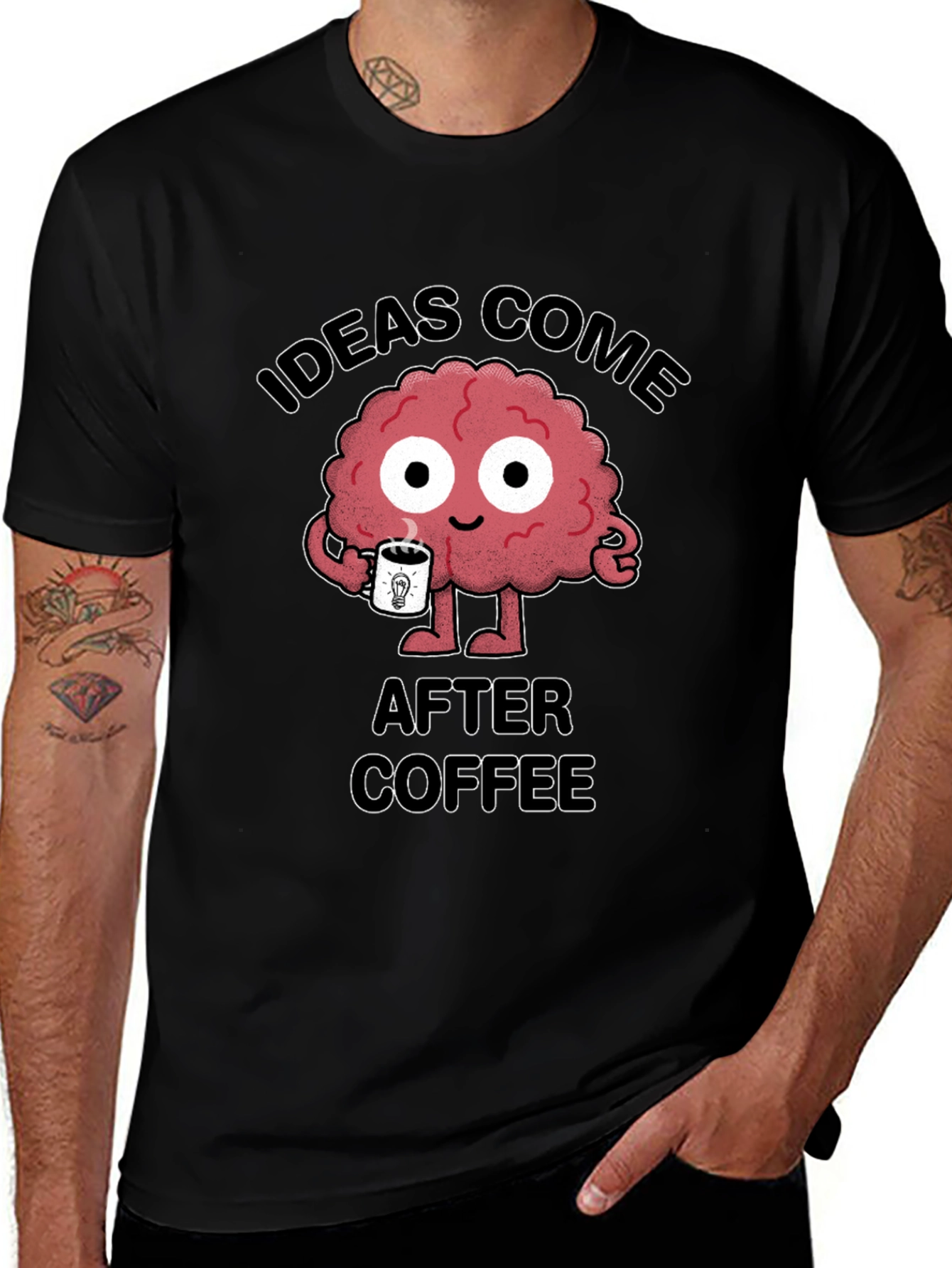 Ideas Come After Coffee Brain T-Shirt