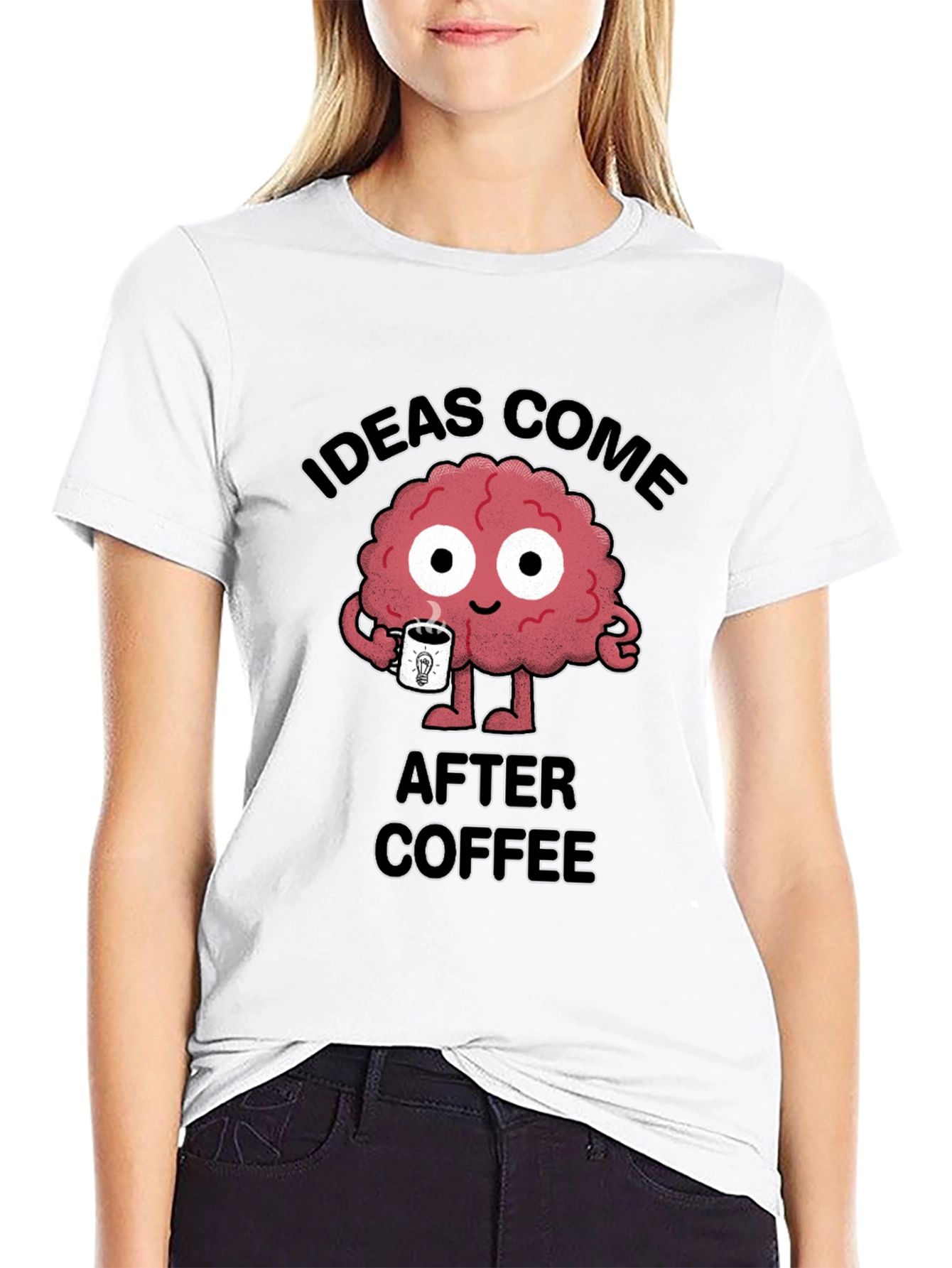 Ideas Come After Coffee Brain T-Shirt