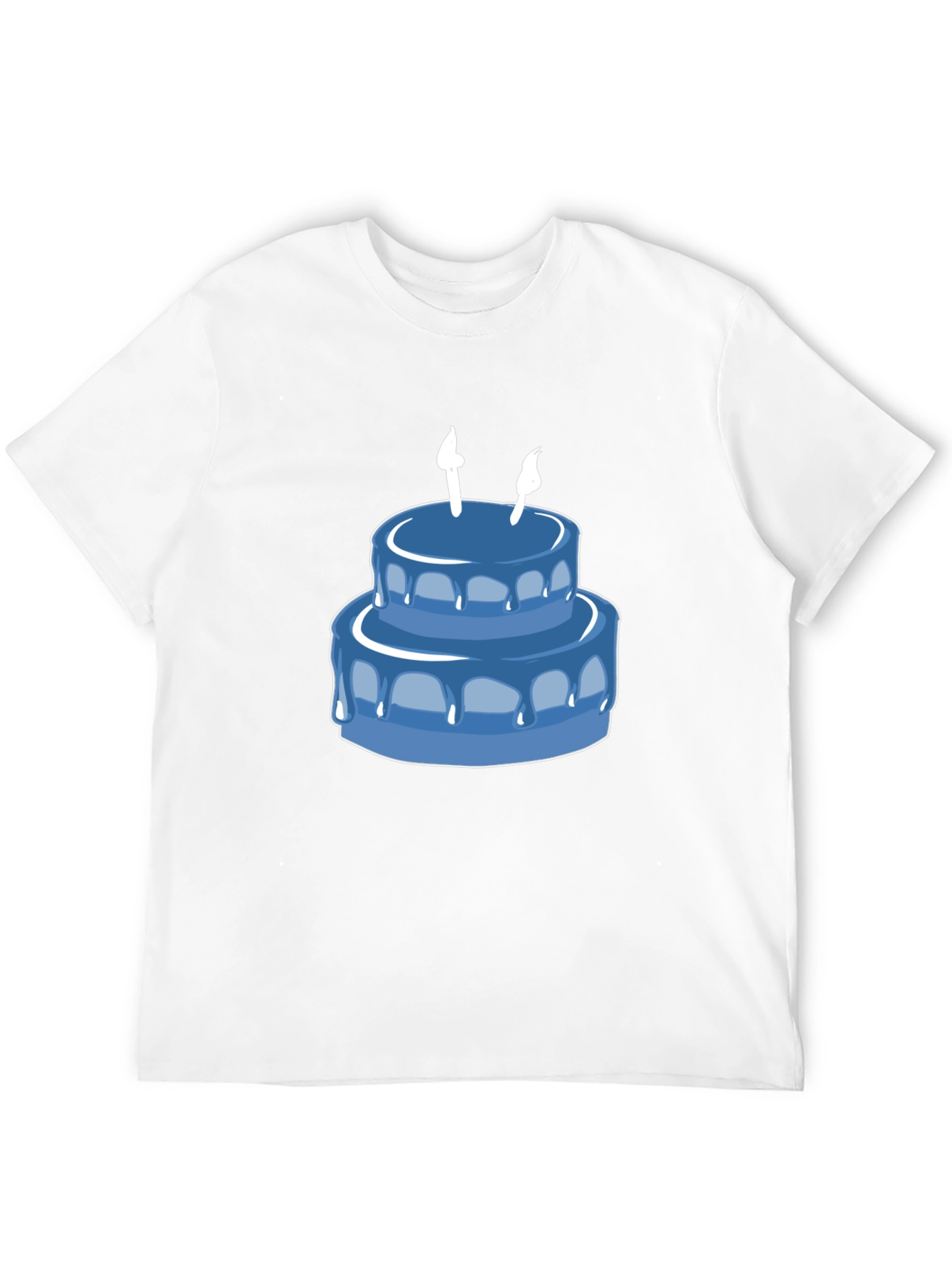 Birthday Cake Graphic Tee - Black Cotton T-Shirt