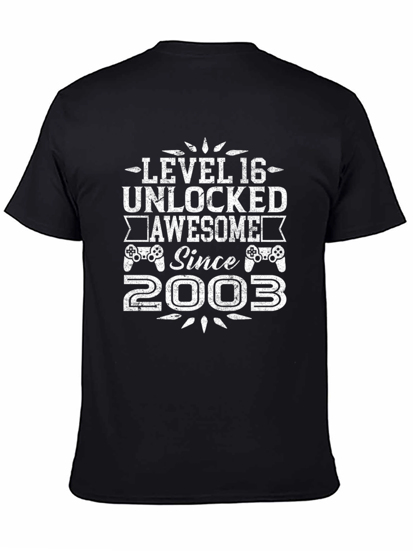 Level 16 Unlocked Awesome Since 2003 Black T-Shirt