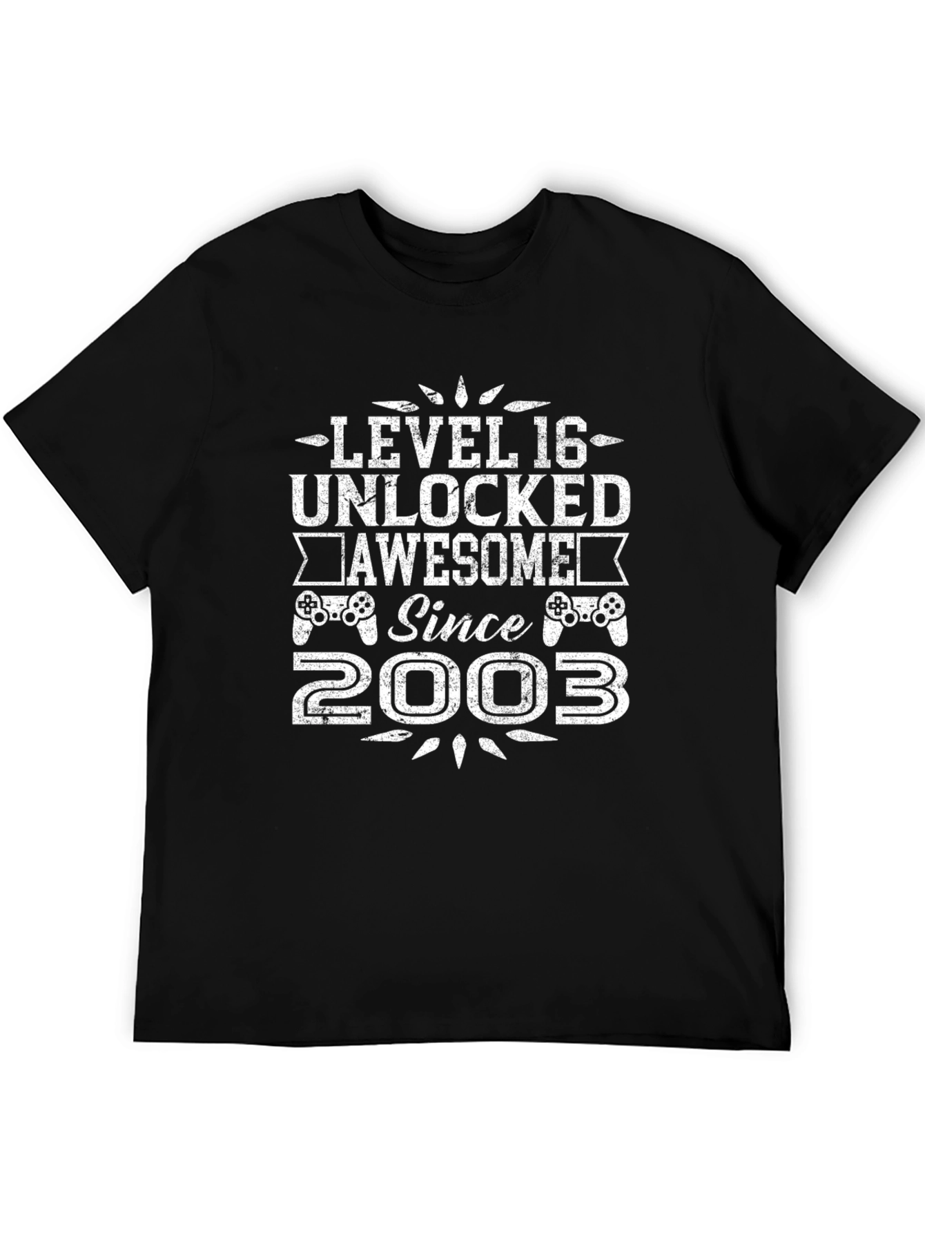 Level 16 Unlocked Awesome Since 2003 Black T-Shirt