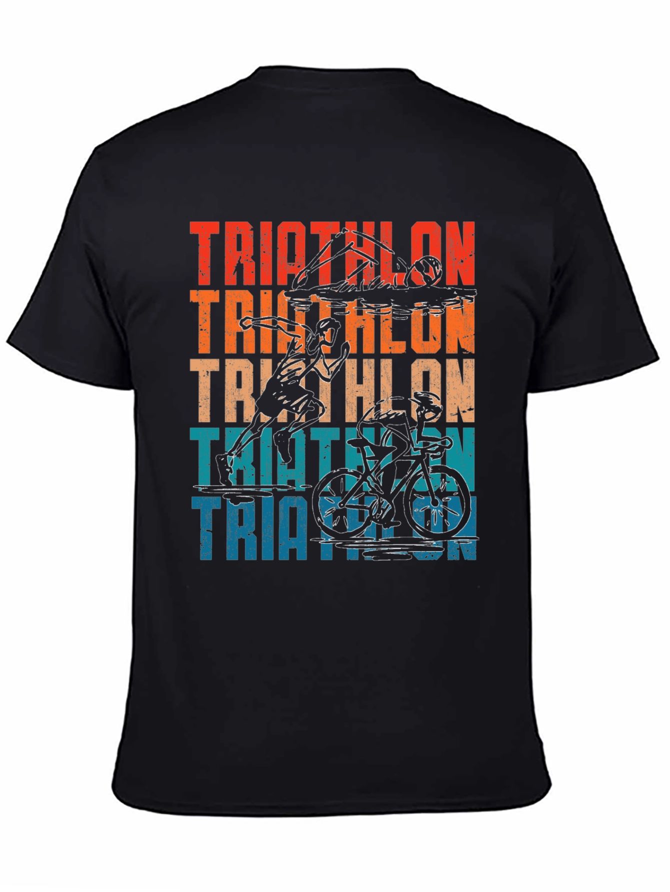 Triathlon Graphic T-Shirt - Swimmer Runner Cyclist