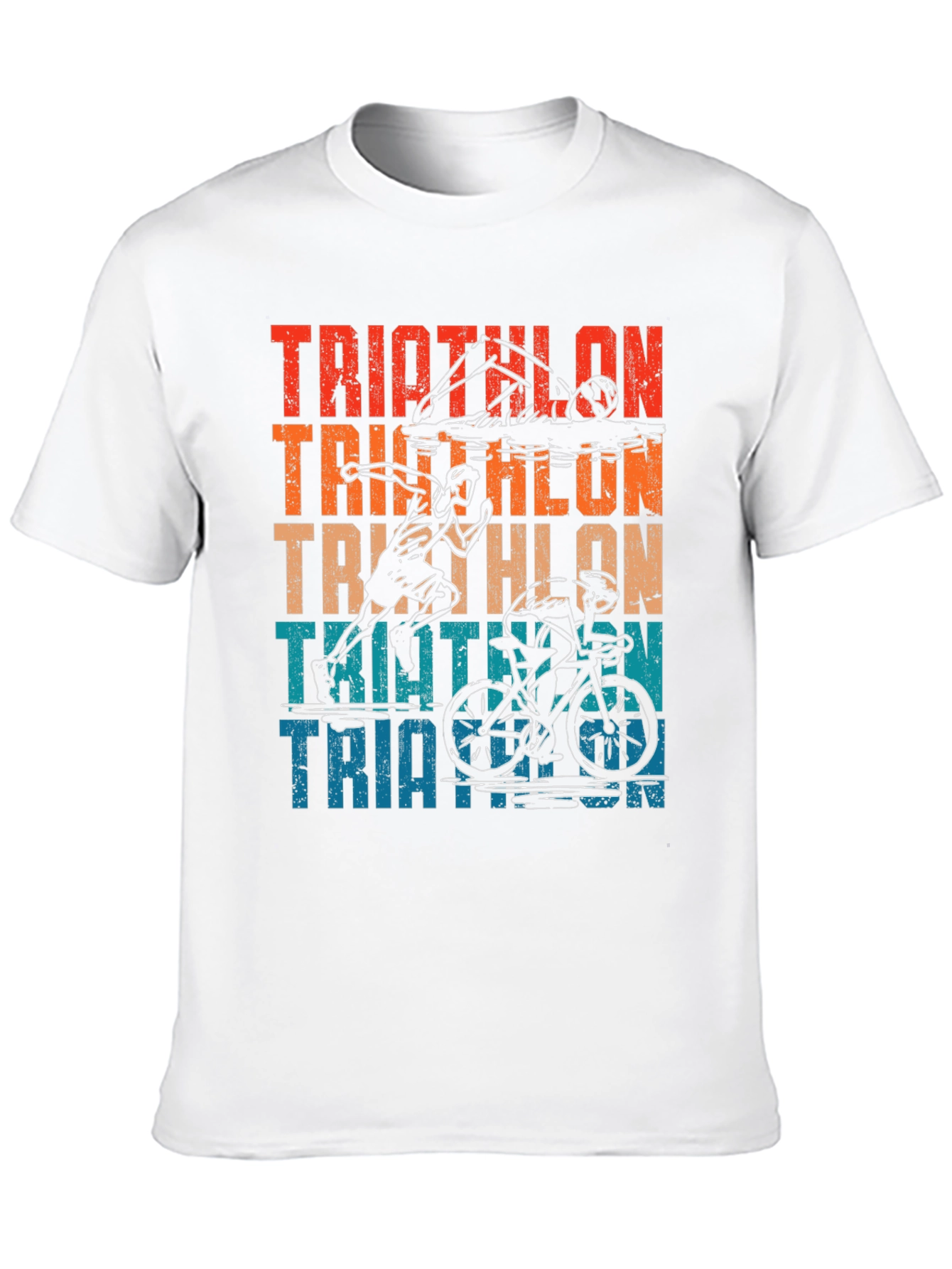 Triathlon Graphic T-Shirt - Swimmer Runner Cyclist
