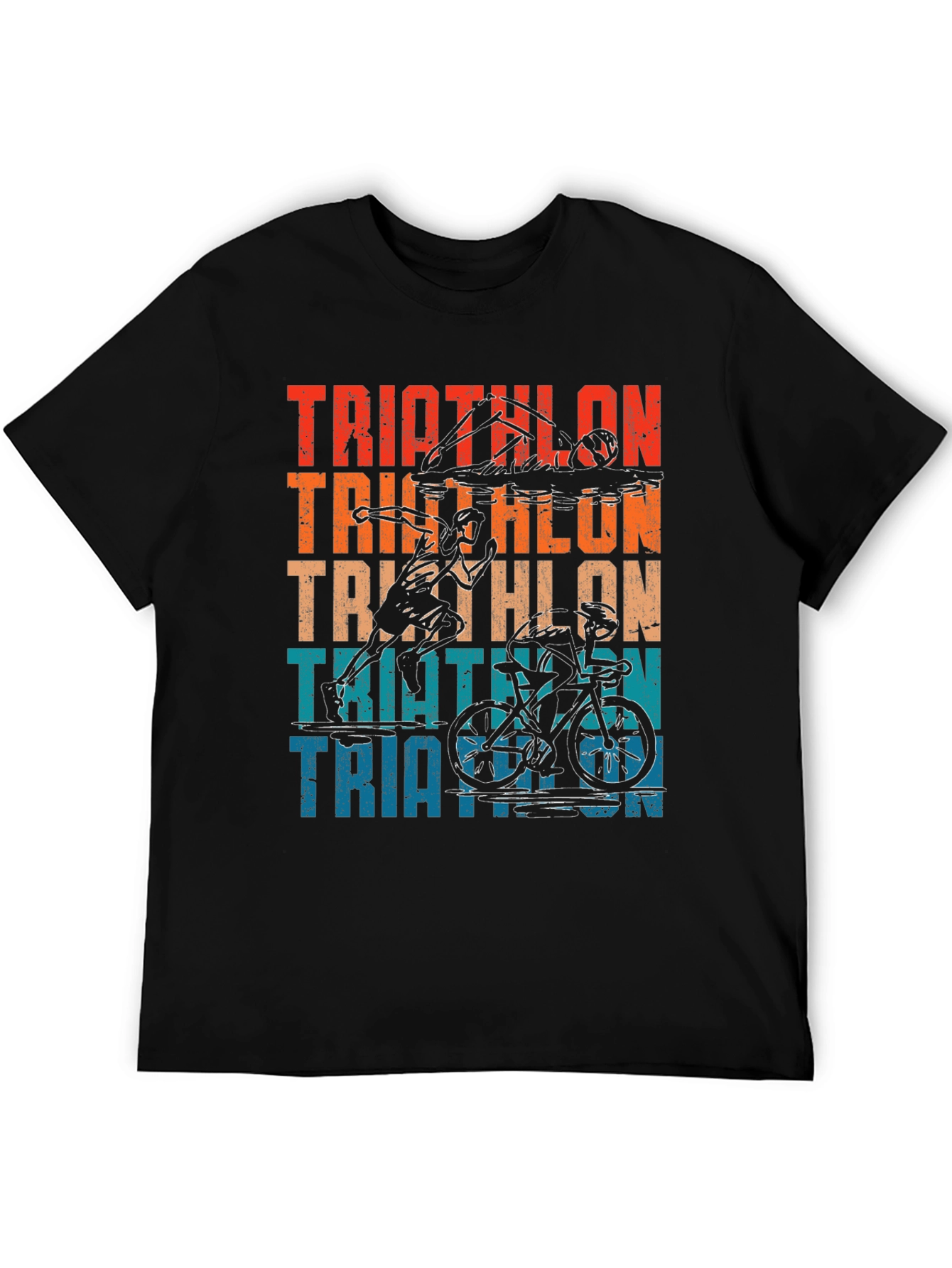 Triathlon Graphic T-Shirt - Swimmer Runner Cyclist