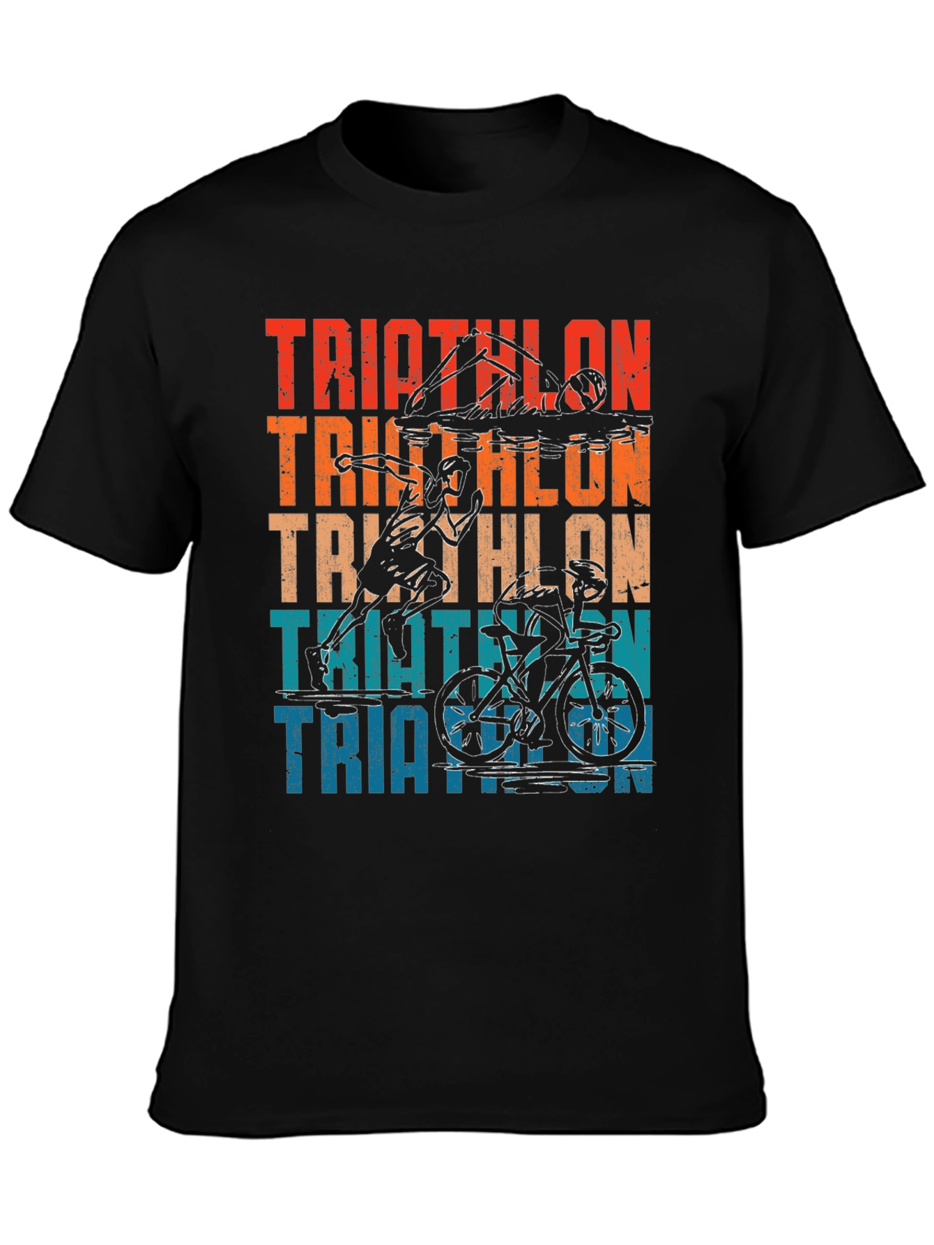 Triathlon Graphic T-Shirt - Swimmer Runner Cyclist